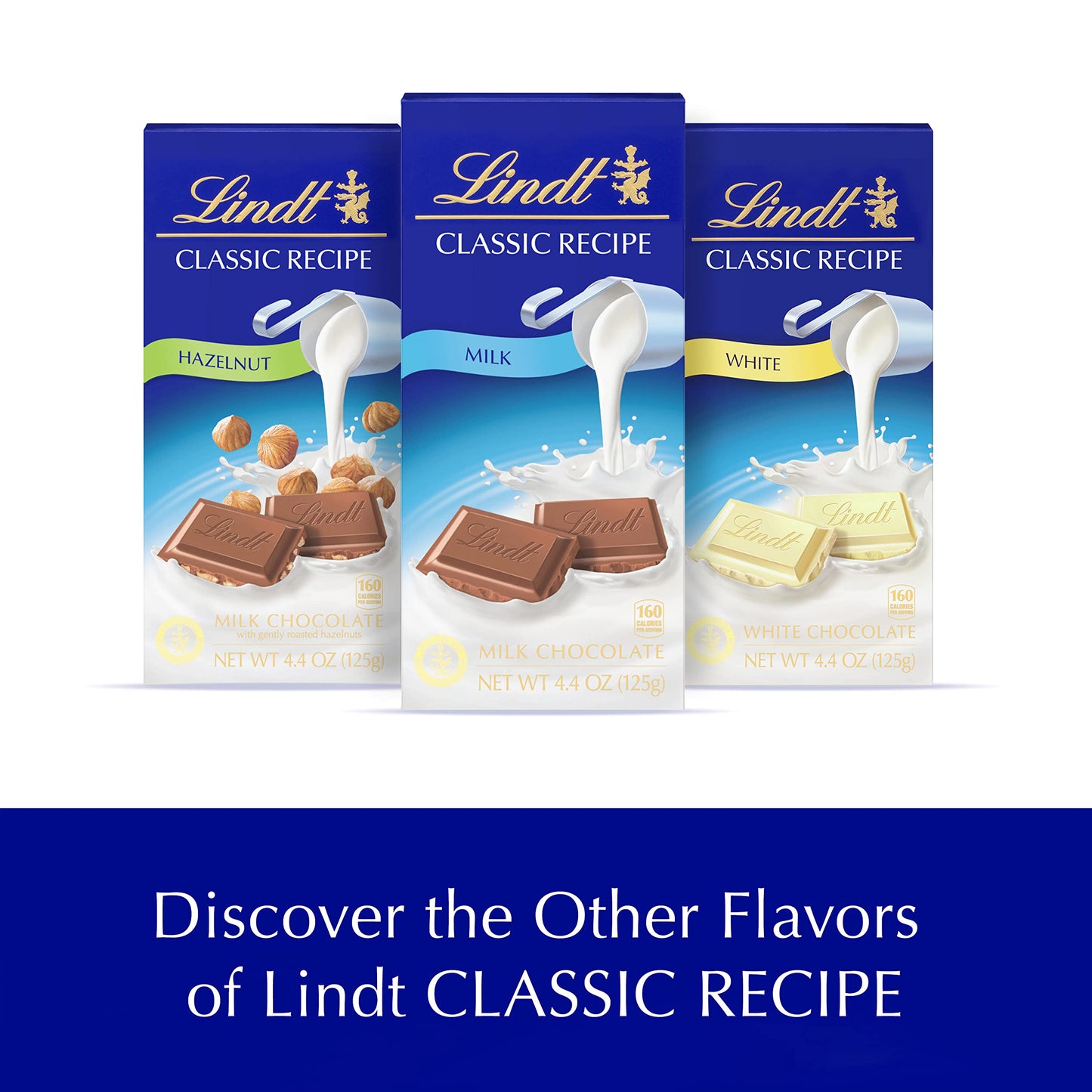 Lindt Classic Recipe Milk Chocolate Candy Bar, Milk Chocolate, 4.4 Oz.
