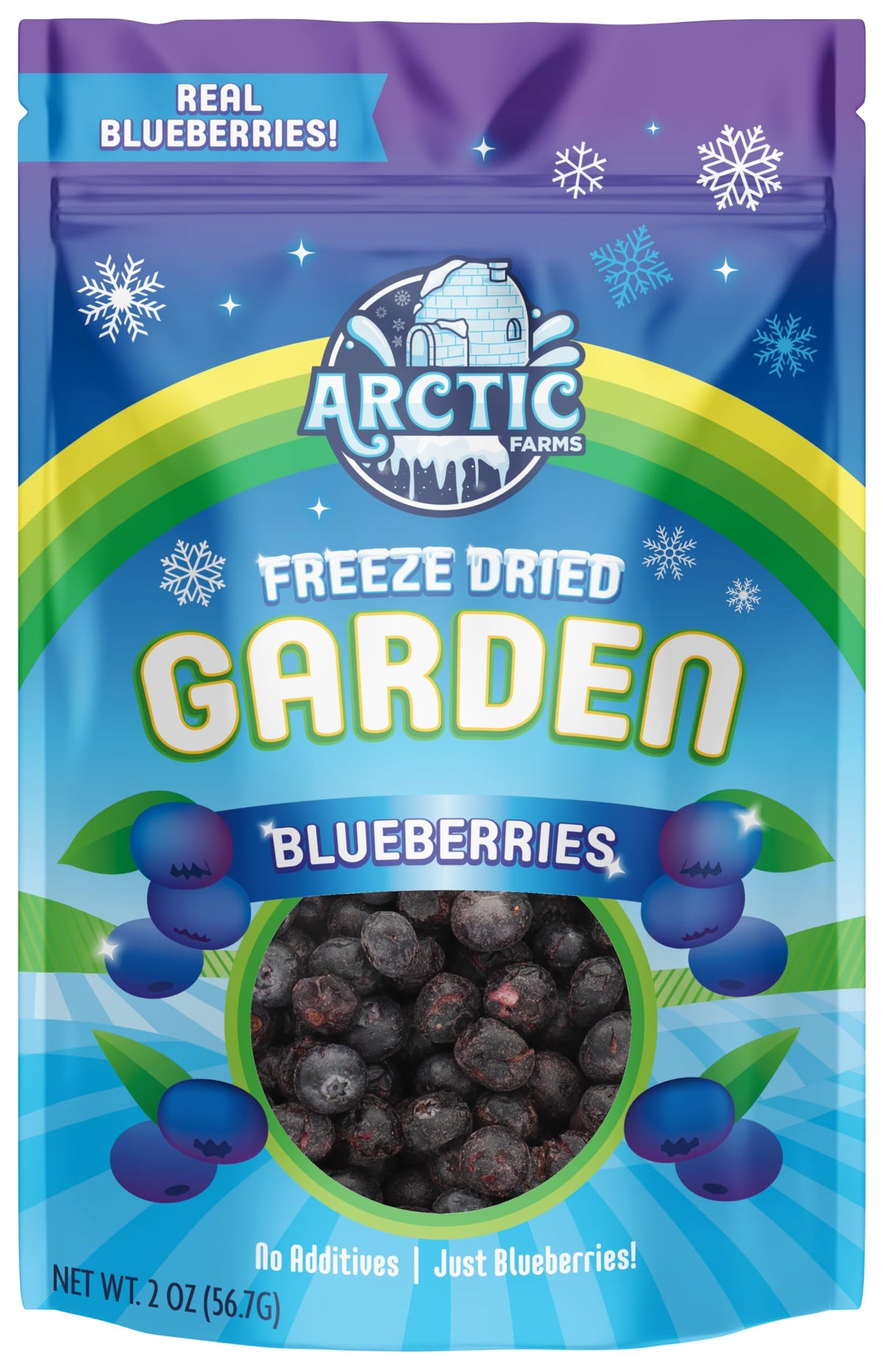 Arctic Farms Garden Pure Freeze Dried Blueberries Fruits, No Sugar Added, Crunchy Snacks (Blueberry)