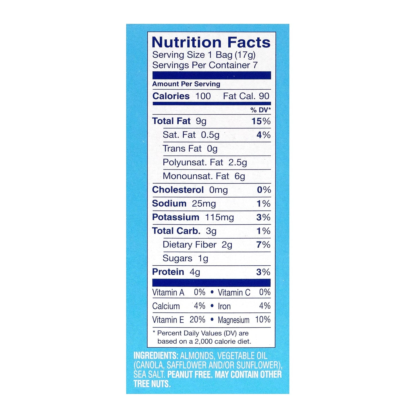 Blue Diamond Almonds, Low Sodium Lightly Salted, 100 Calorie On-The-Go Bags, 0.6 Ounce (Pack of 7)