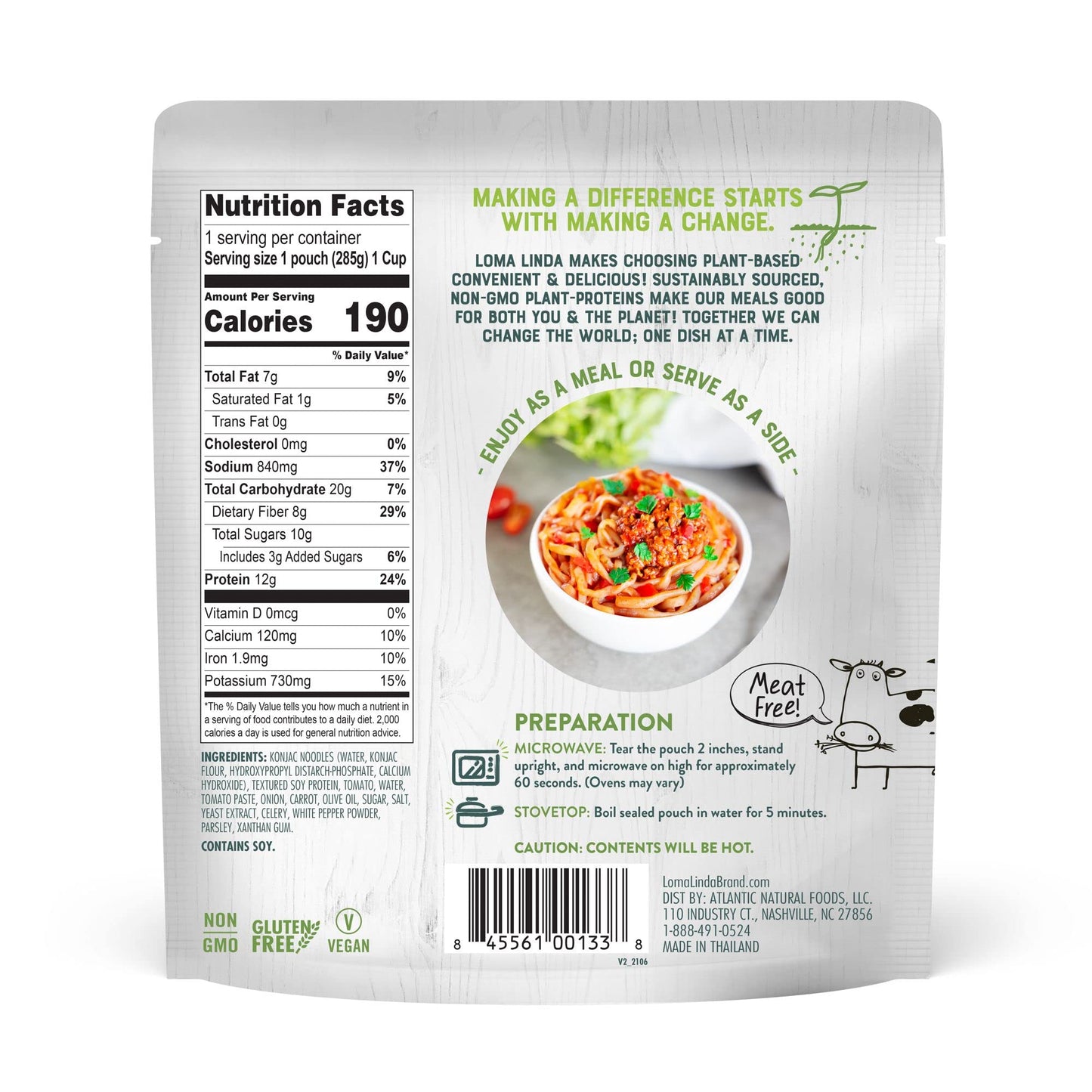 Loma Linda - Plant-Based Complete Meal Solution Packets (Hearty Spaghetti (10 Oz.), 3 Pack)