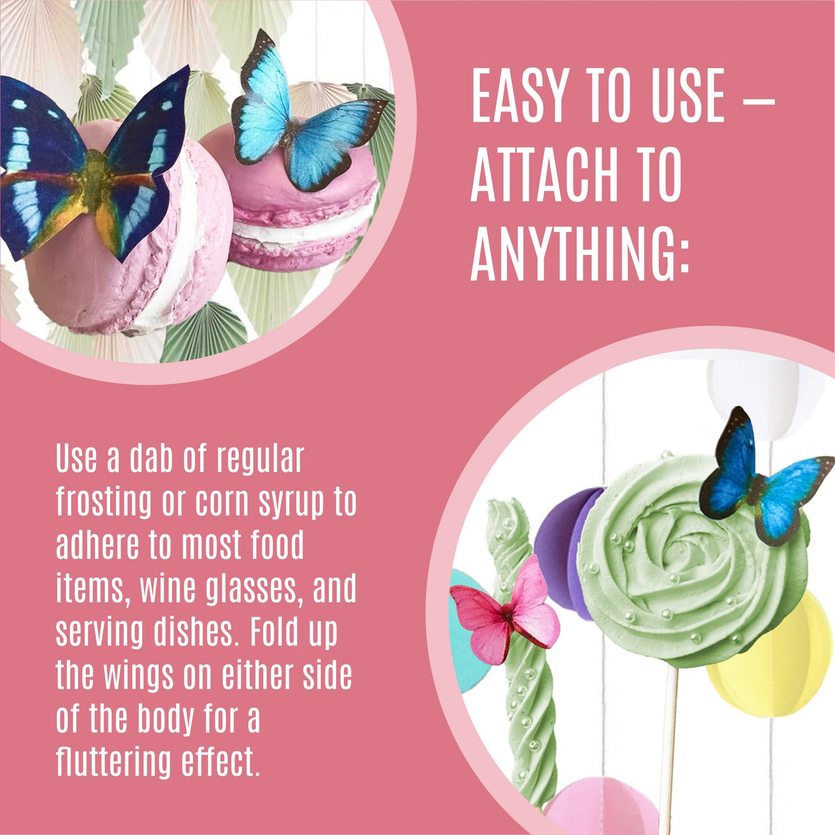 Sugar Robot Edible Butterflies For Cake Decorating - Small Pastel Pink Butterfly Cake Toppers And Cupcake Toppers - Decoration Made In The Usa - Enhanced Crafted (Pink)