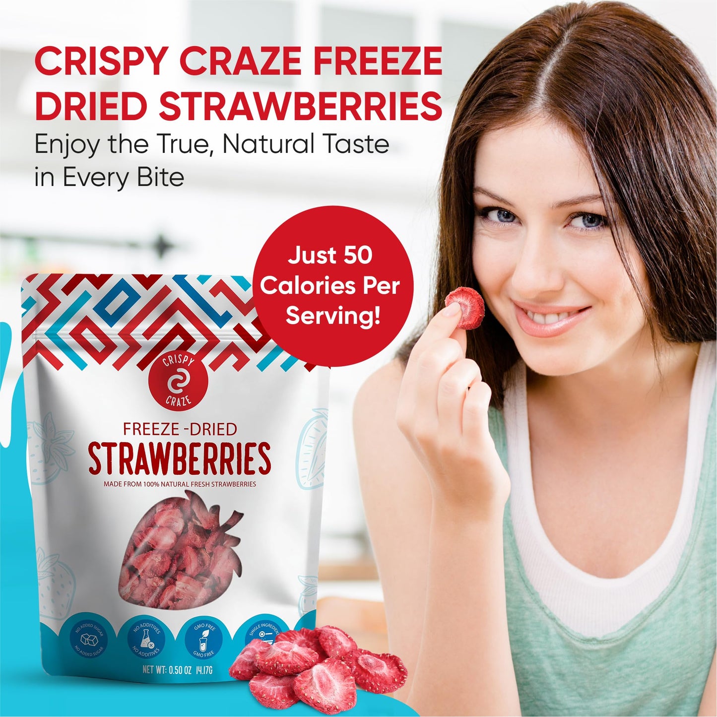 Crispy Craze Freeze Dried Fruit Variety Pack (24 Snack Sized Bags, 0.52 Oz Each) Fruit Crisps, Non Gmo, Healthy Snack, No Added