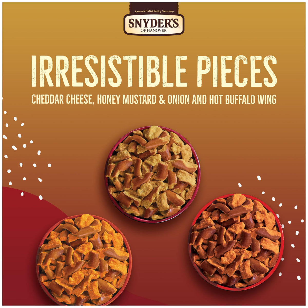 Snyders of Hanover Pretzel Pieces, Variety Pack of Pretzels Individual Packs, 2.25 Oz, 18 Ct (Pack of 18)