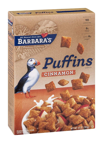 Barbaras Bakery Puffins Cereal, Cinnamon, 10-Ounce (Pack of 24)24