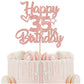 1 Pack Happy 35th Birthday Cake Topper Glitter Heart Star 35 Fabulous Cake Pick Birthday Sign Cake Decorations for Children 35th