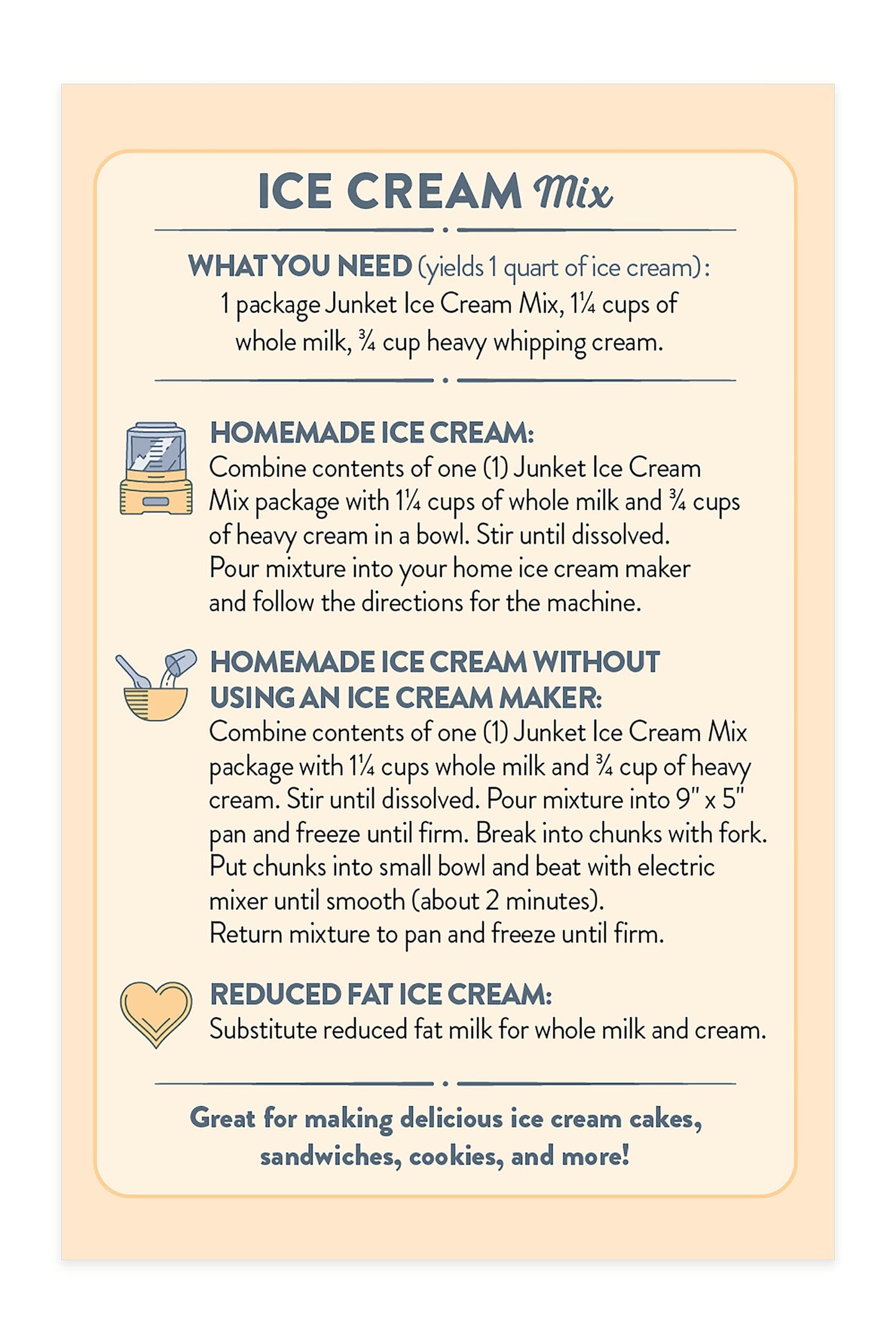 Junket Very Vanilla Ice Cream Mix, 4 Ounce Pack, Easy to Use Dessert Mix