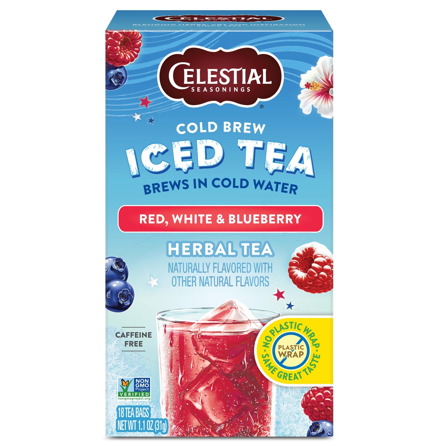 Celestial Seasonings Cold Brew Red, White & Blueberry Iced Tea Bags 18 Tea Bags