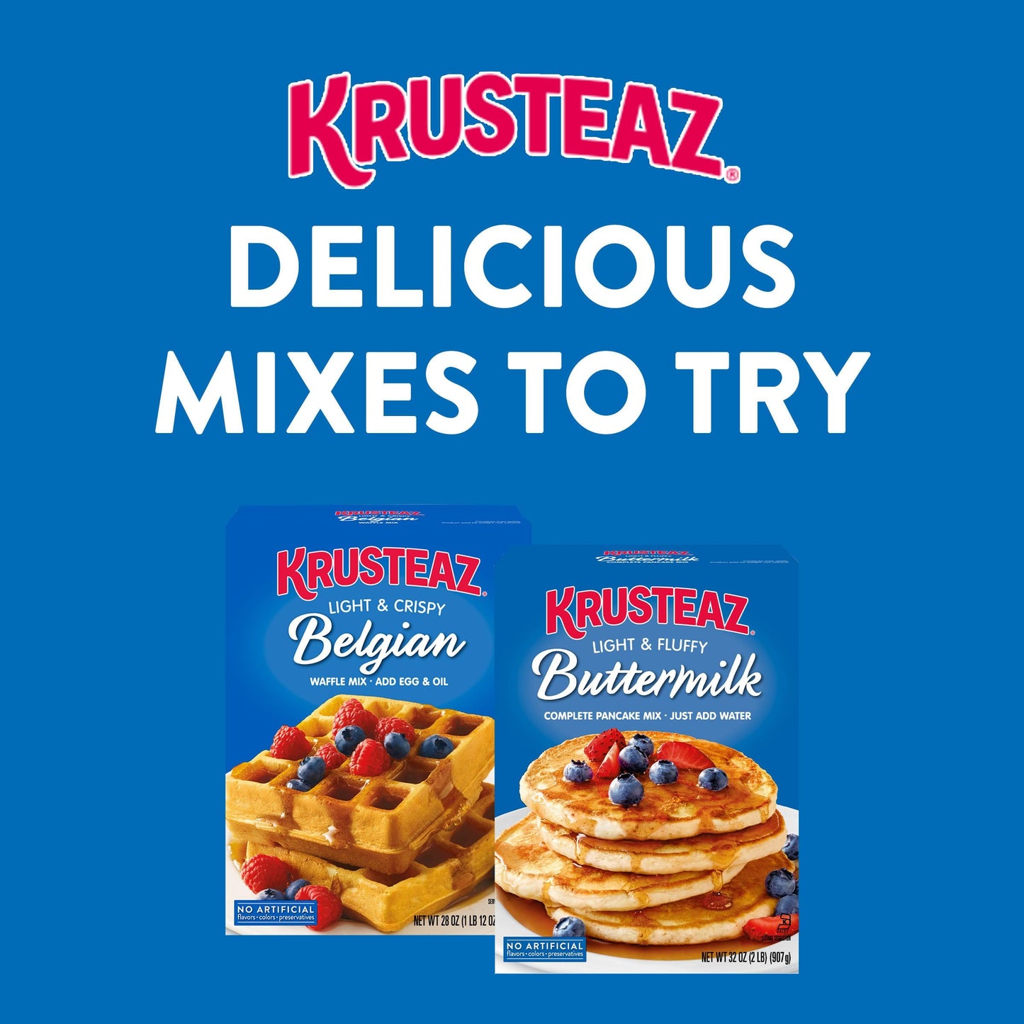 Krusteaz Complete Buttermilk Pancake and Waffle Mix, Light & Fluffy, 56 oz Bag