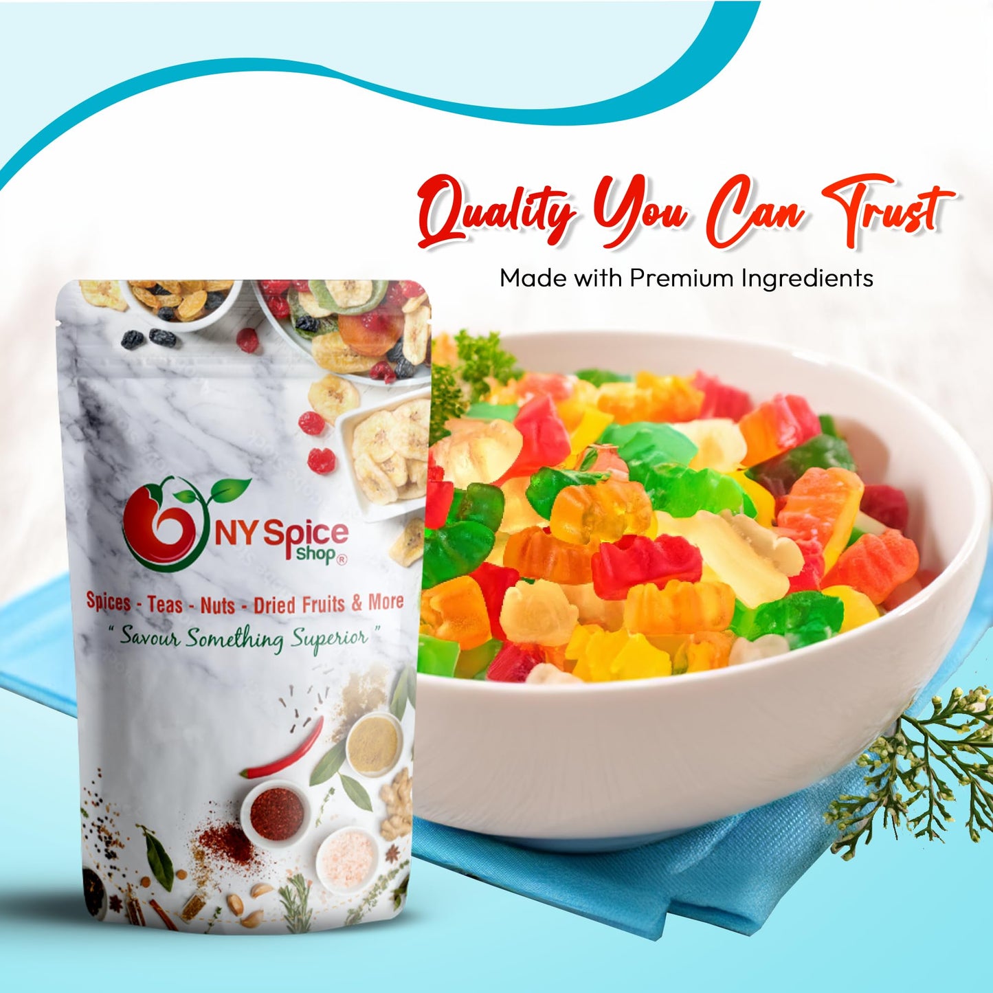 Ny Spice Shop Green Apple Gummy Bears Bulk - 3 Pound Gummies Bears Candy - Gummies Fruit Snacks - Chewy Candy - Flavor Gummy Candies - Gummi Bear Gift For All Occasions