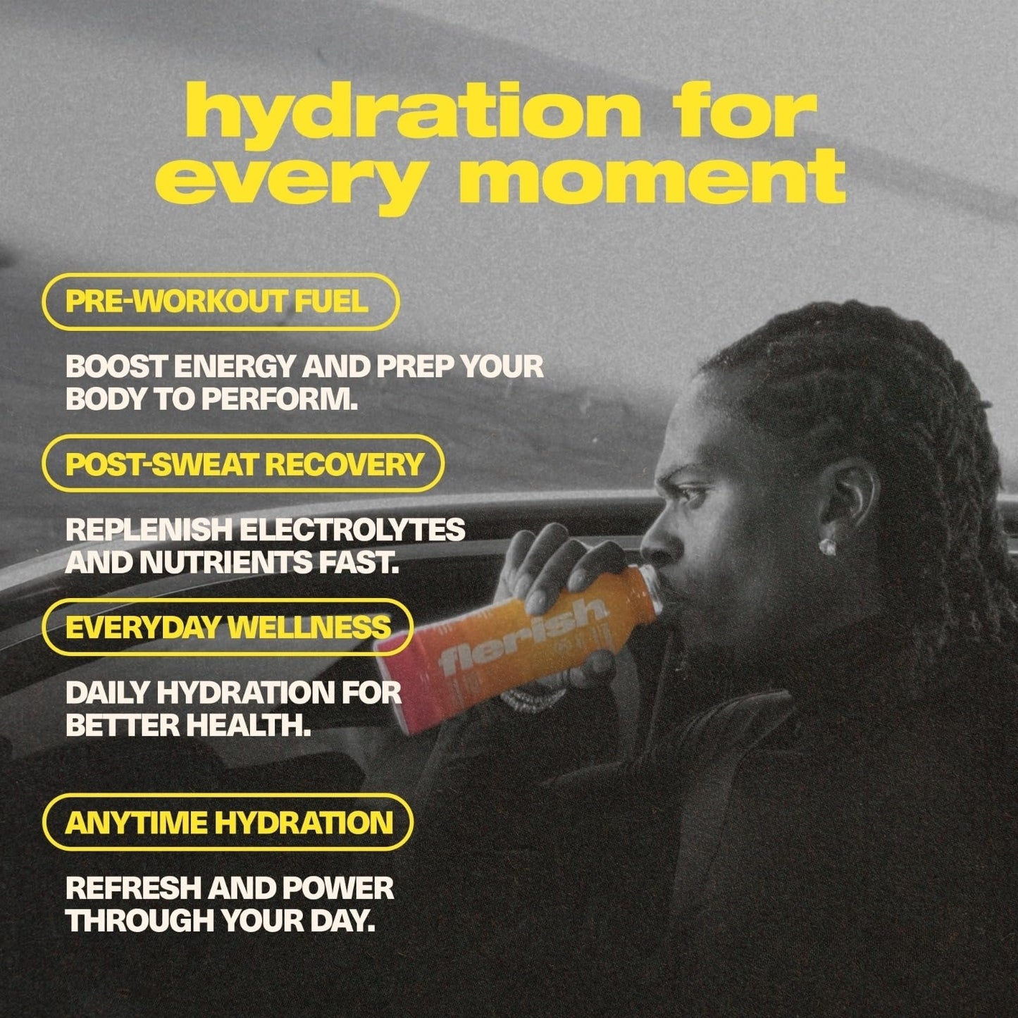 Flerish Enhanced Hydration Drink | Watermelon-Based Functional Beverage With Electrolytes | Magnesium & L-Theanine | No Artificial Sweeteners | 35 Calories (Variety, 12-Pack, 16 Fl Oz)