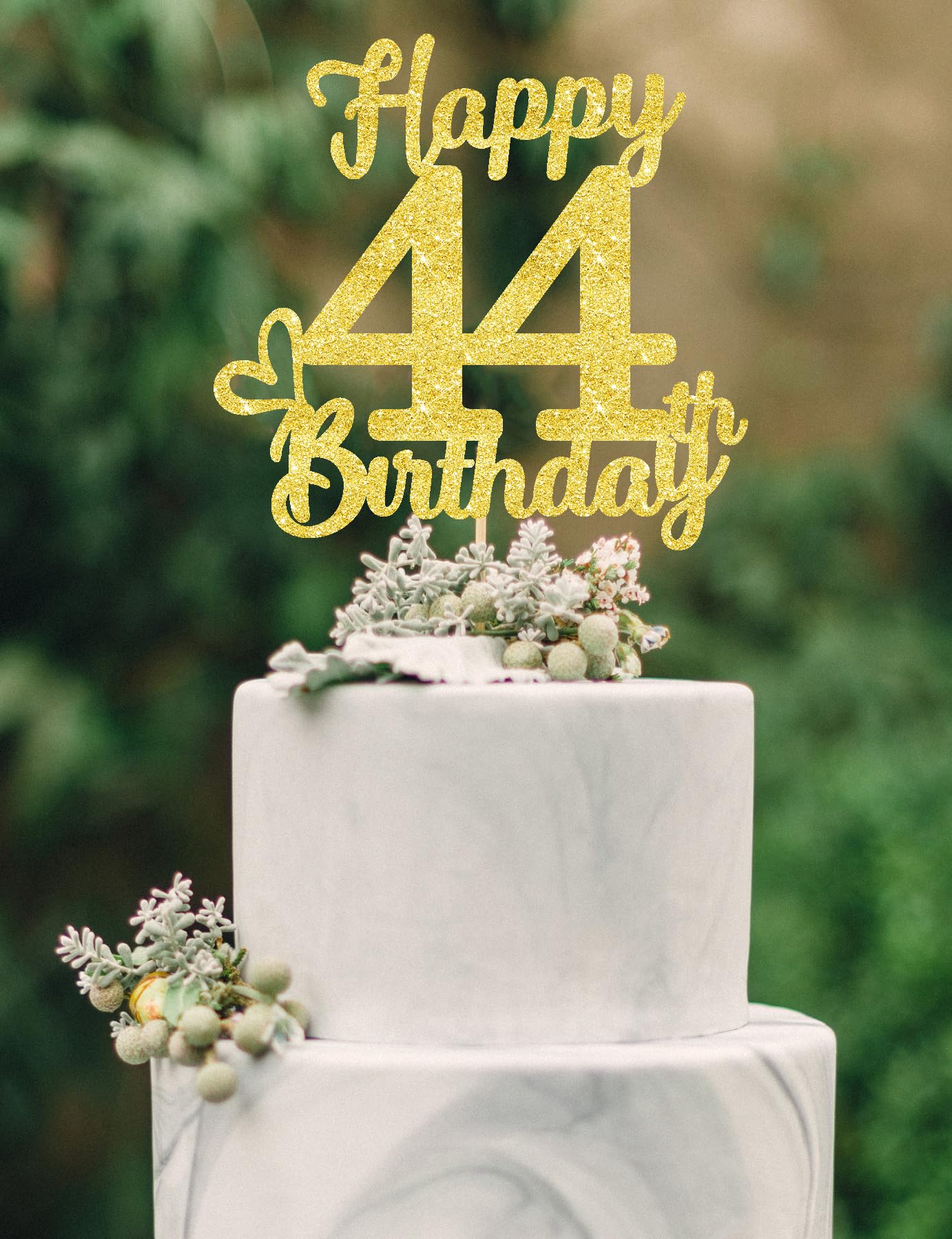 44 Birthday Cake Toppers-Gold Glitter, 44th Cake Topper for Men,44 Cake Topper For Women, 44th birthday decorations,44th Birthda