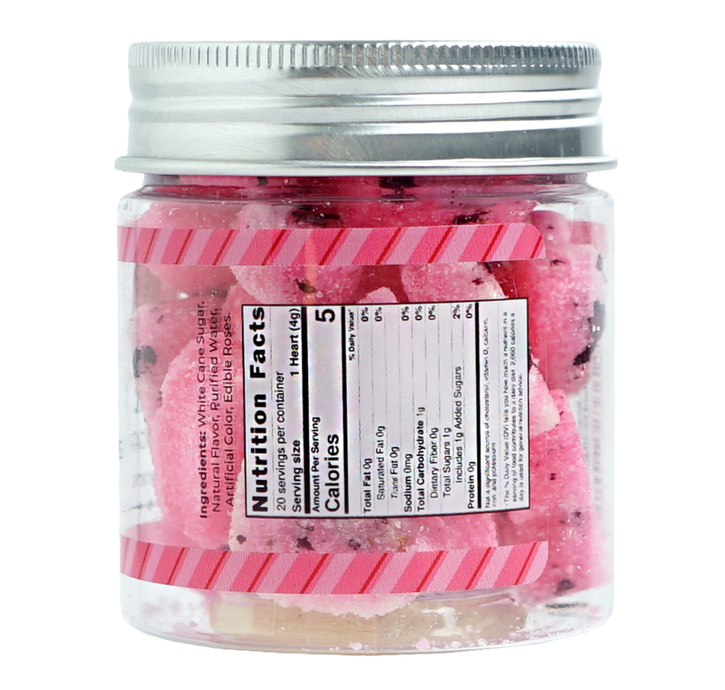 Bear Necessities Gourmet Rose Infused Sugar Cubes with Edible Rose Petals - 70g Jar - Perfect for Tea, Coffee & Cocktails
