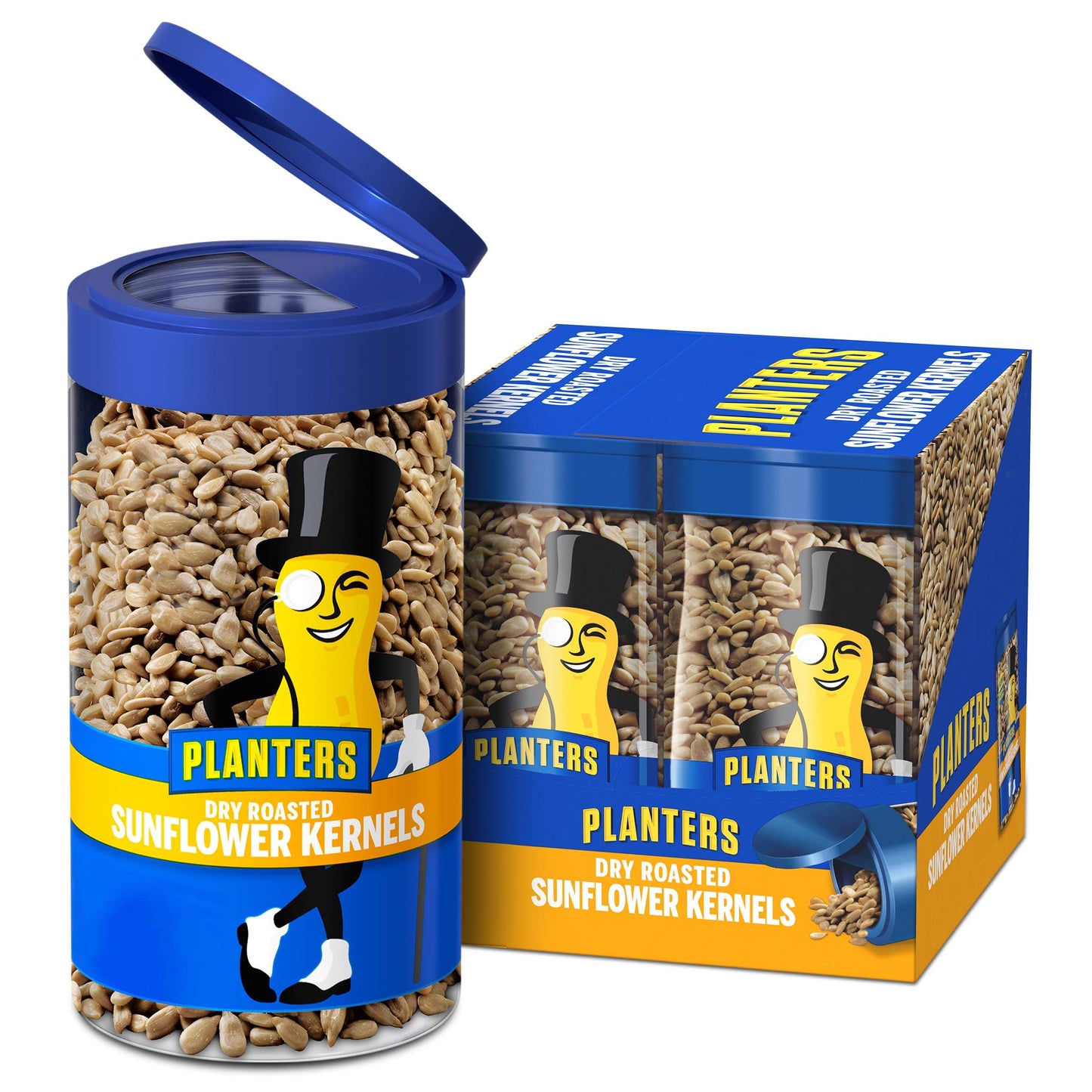 PLANTERS Pop & Pour Dry Roasted Sunflower Seeds, Road Trip Snack, PlantBased Protein, Snacks on the Go, After School Snack, Spo
