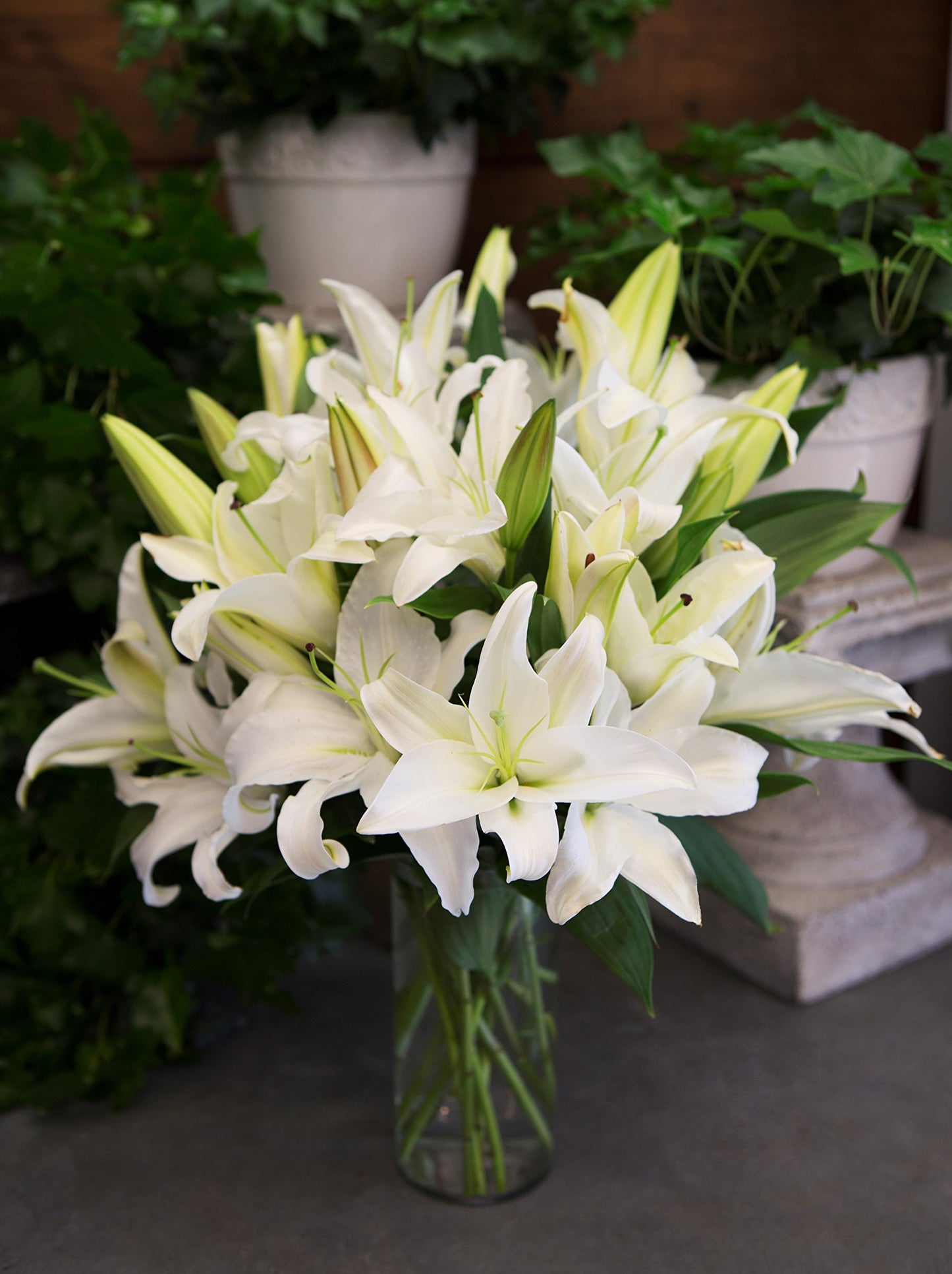 Kabloom Flowers - Pure Love White Lily Bouquet Of White Lilies, 10 Count Without Vase - Gift For Birthday, Sympathy, Anniversary, Get Well, Thank You, Valentine, Mother’S Day Fresh Flowers