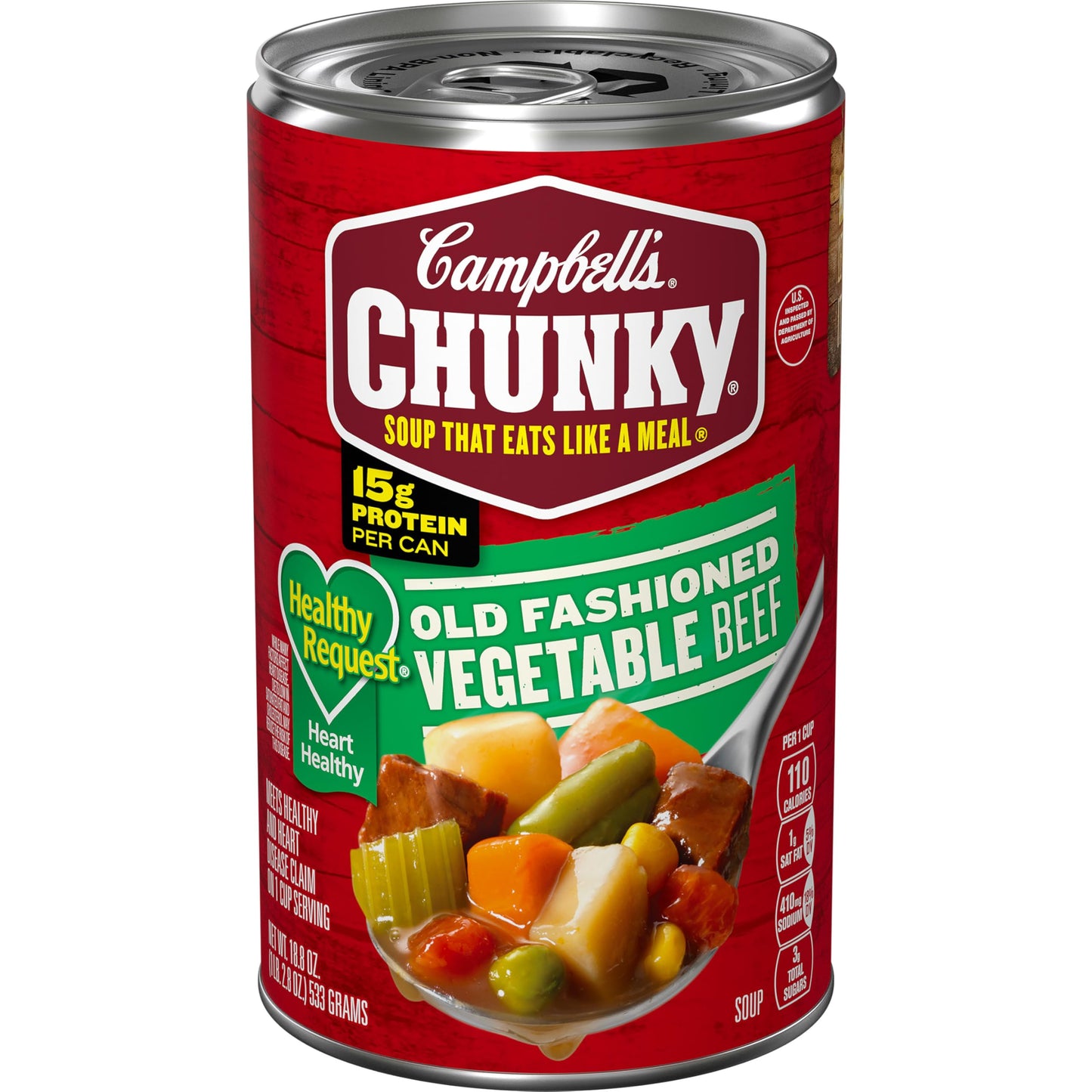 Campbells Chunky Healthy Request Soup, Old Fashioned Vegetable Beef Soup, 18.8 Oz Can