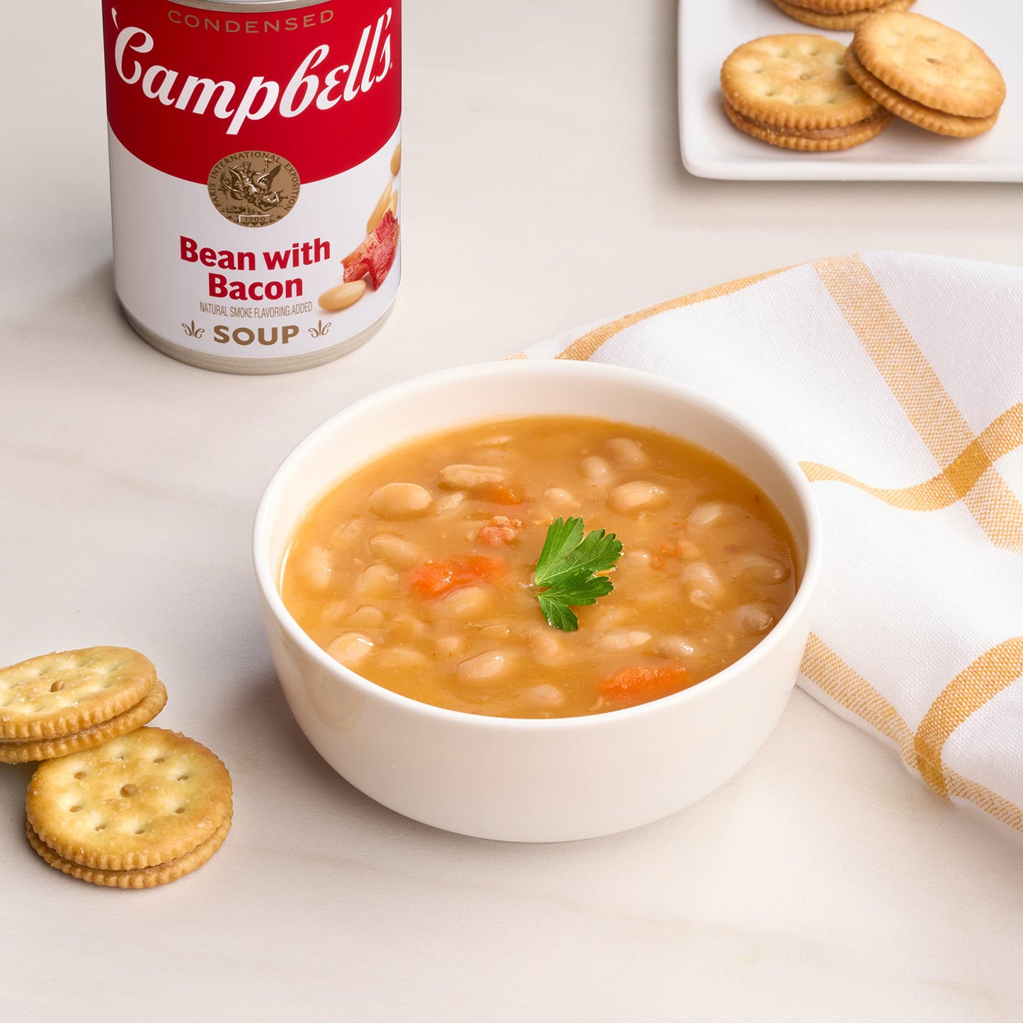 Campbell s Bean with Bacon Soup, Packaging May Vary, 11.25 Oz, Pack of 12