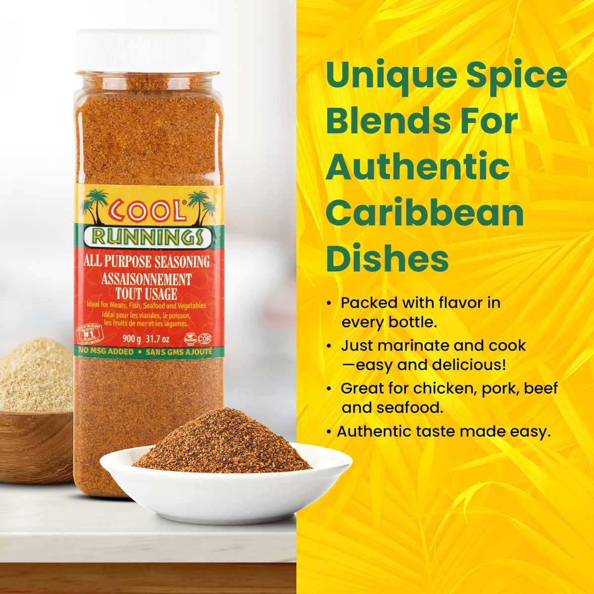 Cool Runnings Usa All Purpose Seasoning 900G - Versatile Spice Blend For Marinating, Grilling, And Roasting Meats, Vegetables, S