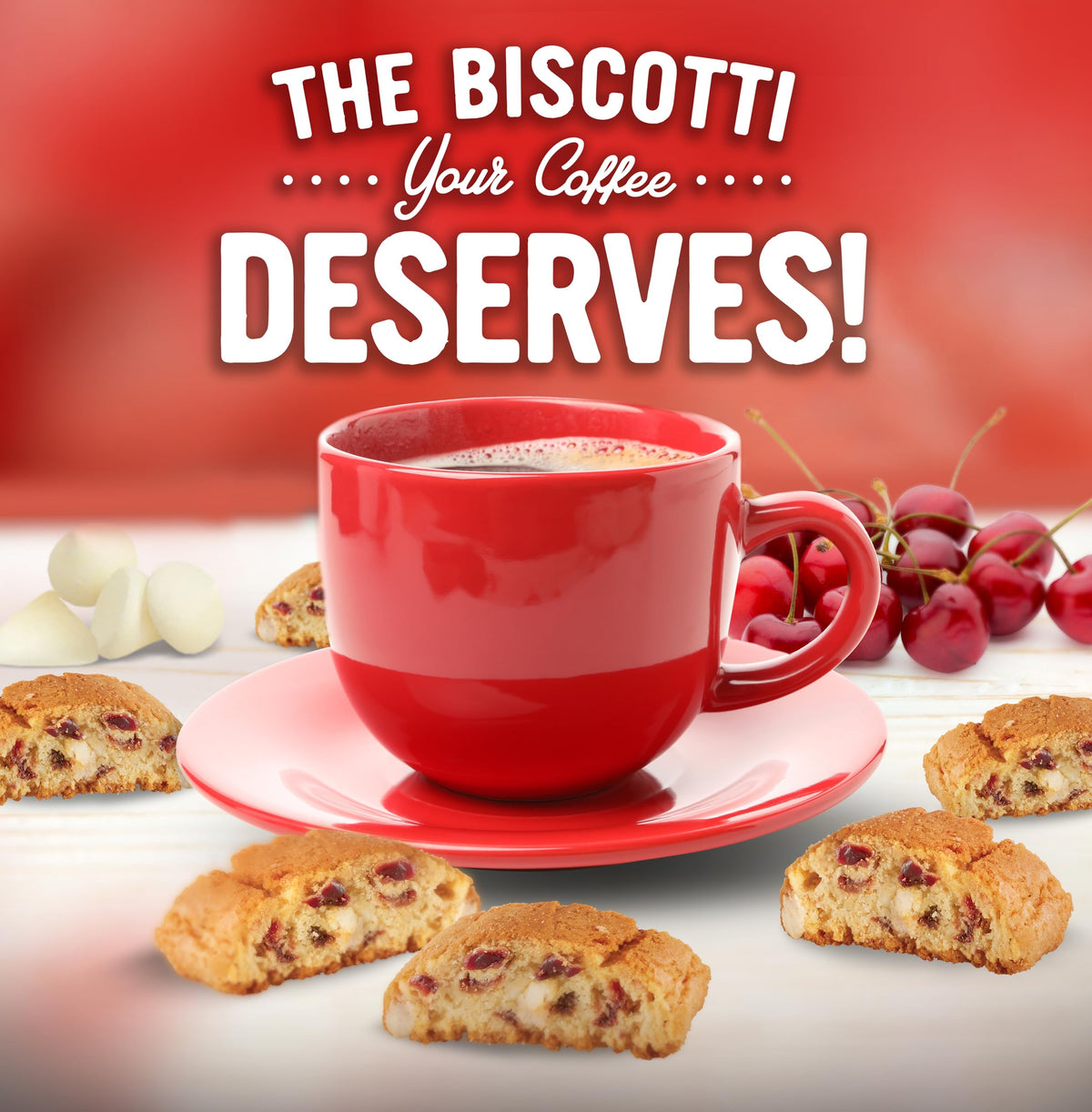 COOPER STREET Twice Baked Mini Biscotti Italian Style Cookies - 5 Pound of Cherry Chocolate Gourmet Cookies Ideal for Coffee Or