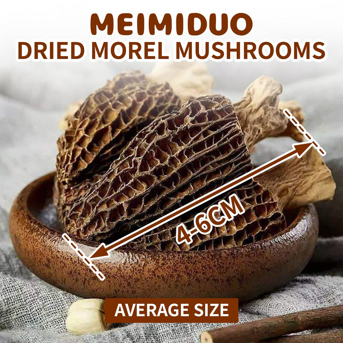 Meimiduo 1.06 Oz 30G Grade Aaa Dried Morel Mushrooms (Morchella Conica) For Cooking, Ketone Friendly, Gluten-Free, Fat-Free, Sug