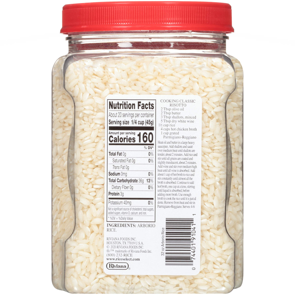 RiceSelect Arborio Rice, Gluten-Free Risotto Rice, 32 oz (Pack of 1)