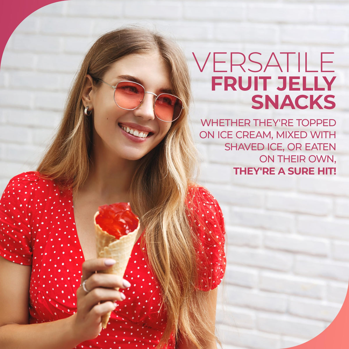 Fusion Select Strawberry Jelly - Fruity Coconut Gel Snacks - 14Oz - Red