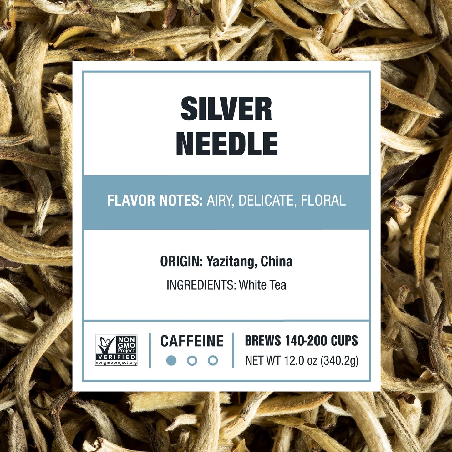 Tiesta Tea Silver Needle White Tea Loose Leaf Premium 12oz Bulk Pouch Brews Up to 200 Cups