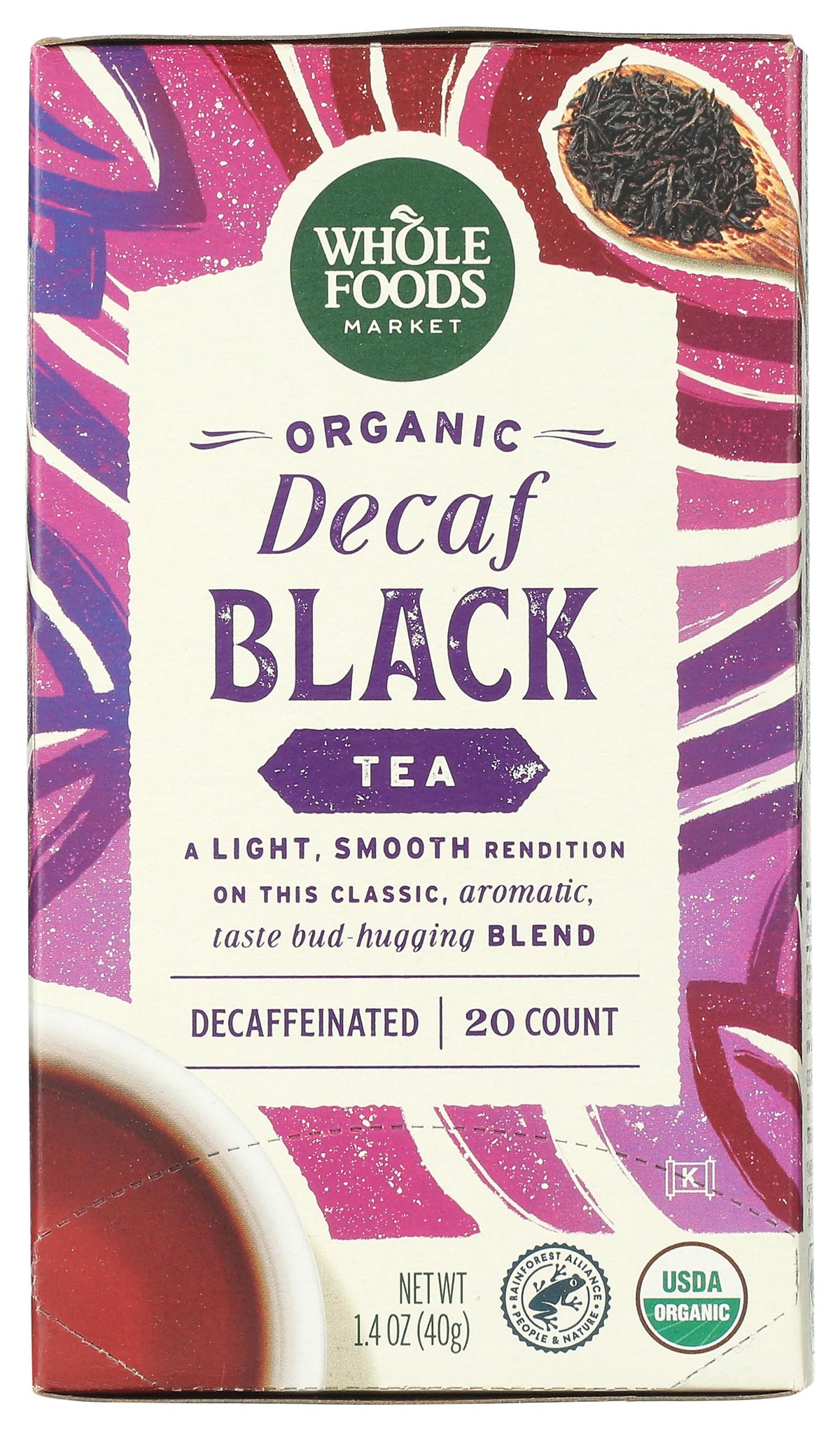Whole Foods Market, Tea Black Decaf Organic, 20 Count