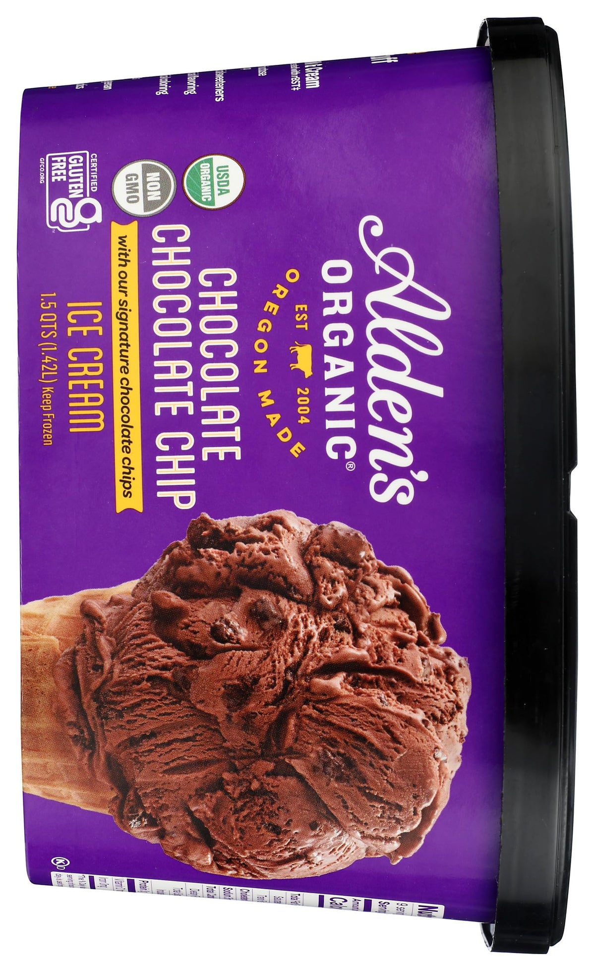 Aldens, Organic Chocolate Chocolate Chip Ice Cream, 48 oz (Frozen)