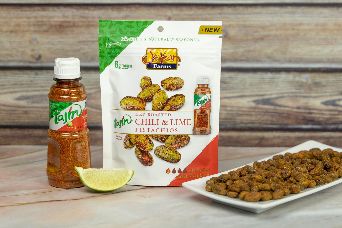Tajin Seasoned Pistachio Kernels | No Shells | Tajin Clasico Chili Lime | Non-GMO Project Verified | Gluten Free | Vegan | Koshe