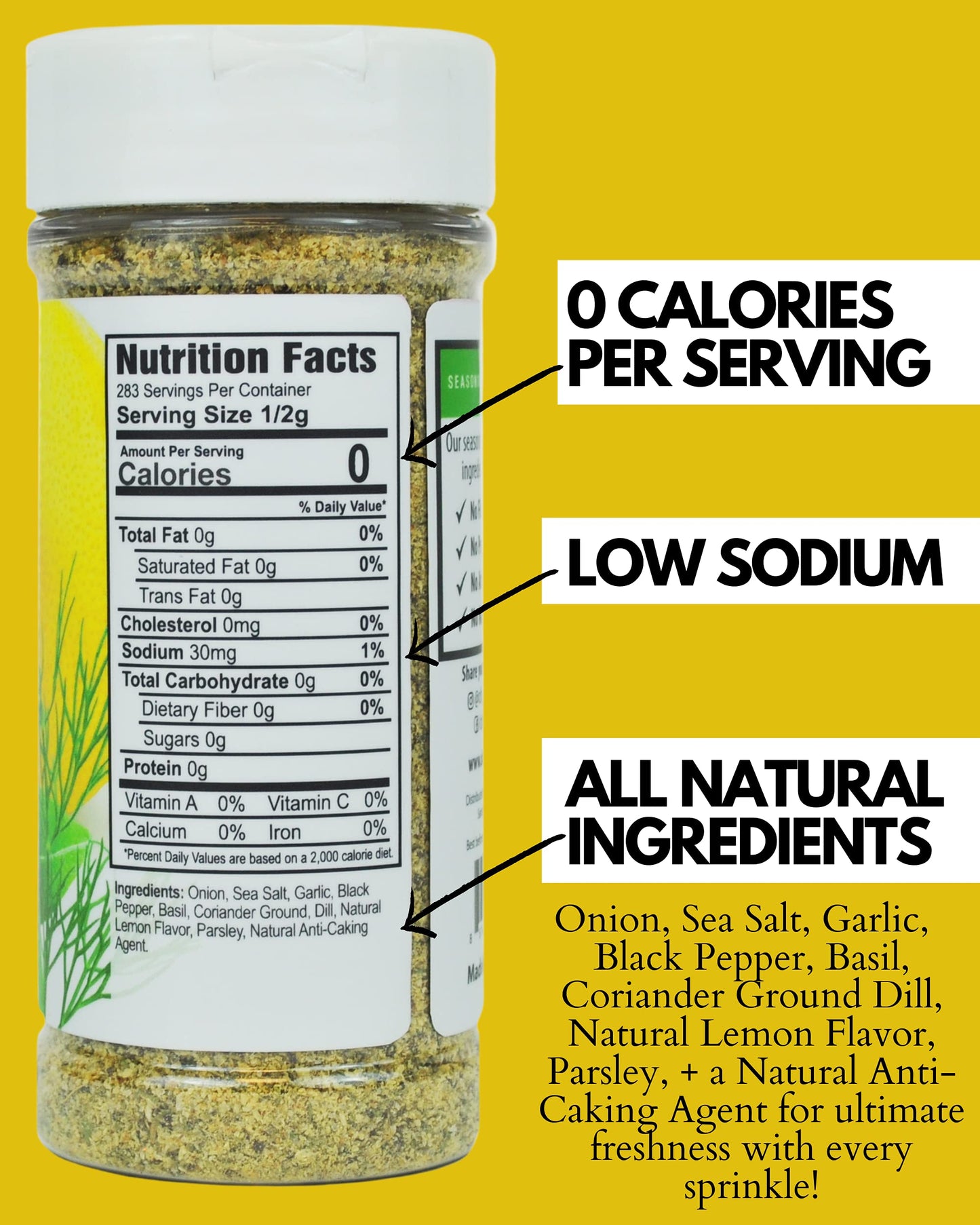 Chicken Seasoning Lemon Pepper Seasoning - Gluten Free & Low Sodium Lemon And Pepper Seasonings For Turkey, Seafood & Vegetable. Poultry Seasonings. Salad, Salmon & Chicken Dust For Grilling. 3.9Oz