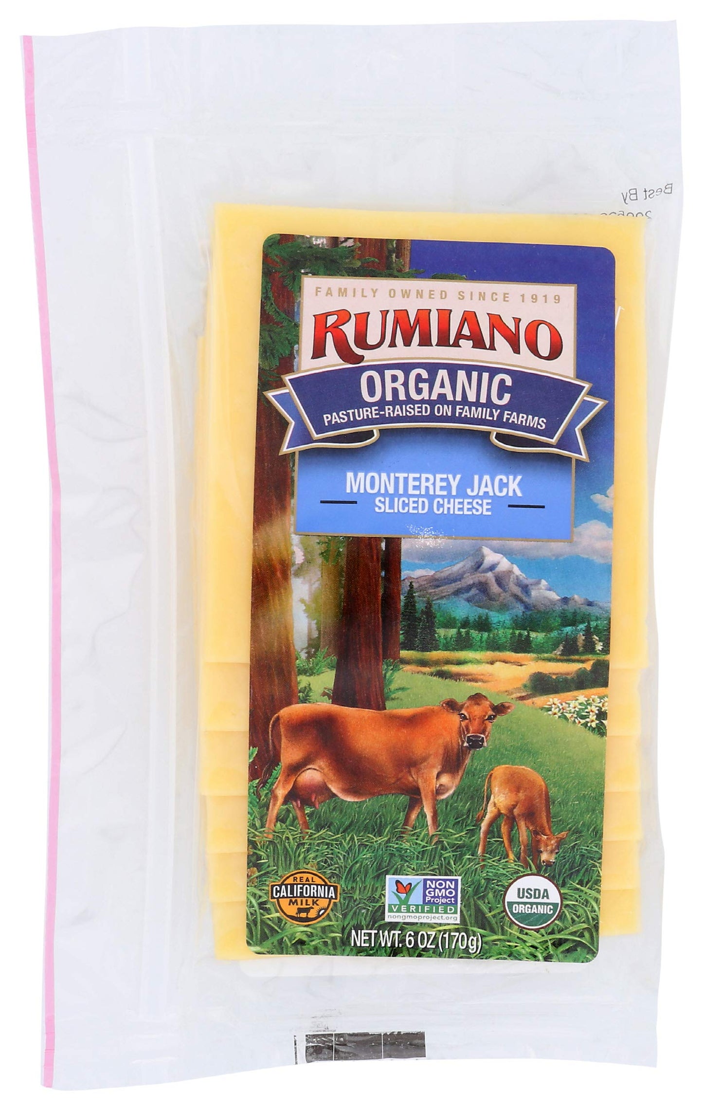 Rumiano Organic Monterey Jack Cheese, Sliced, 6 oz