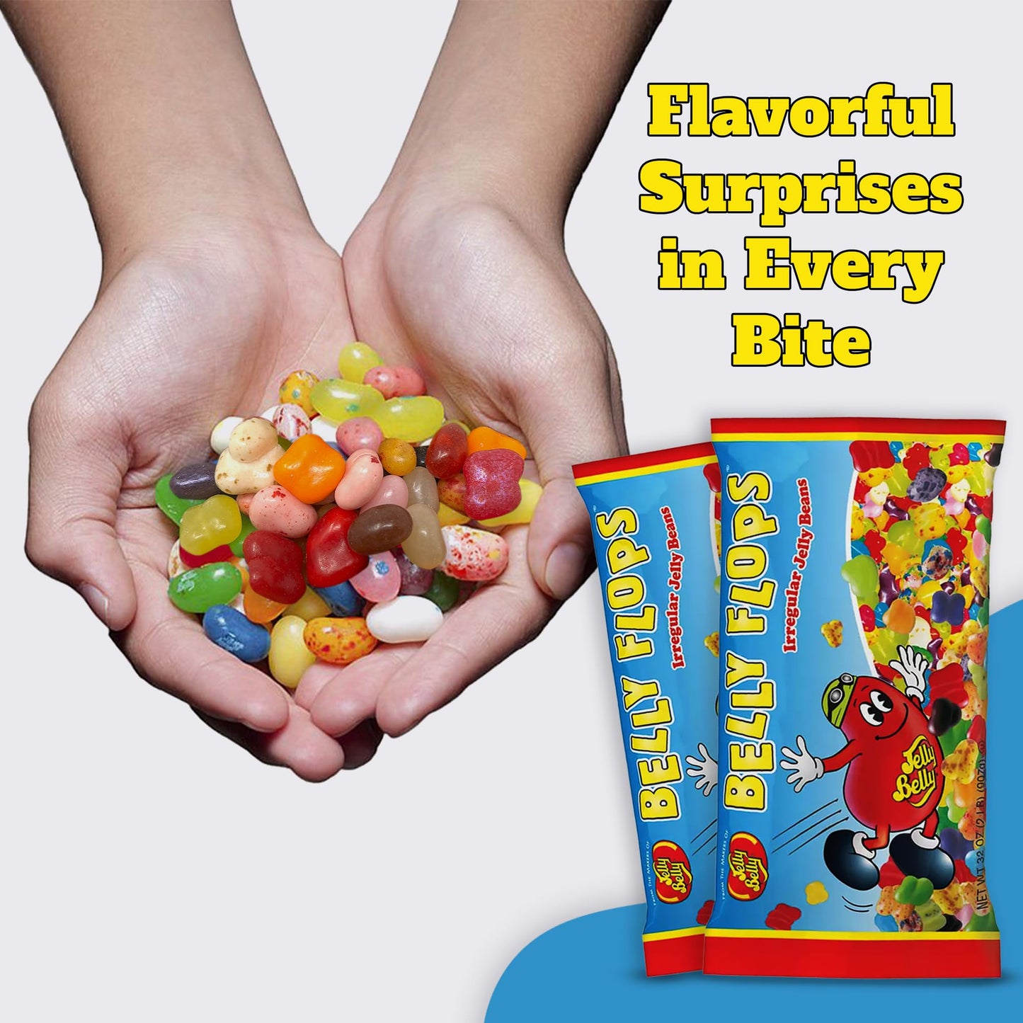Jelly Belly Belly Flops Irregular Jelly Beans, Assorted Flavors, 2-Lb