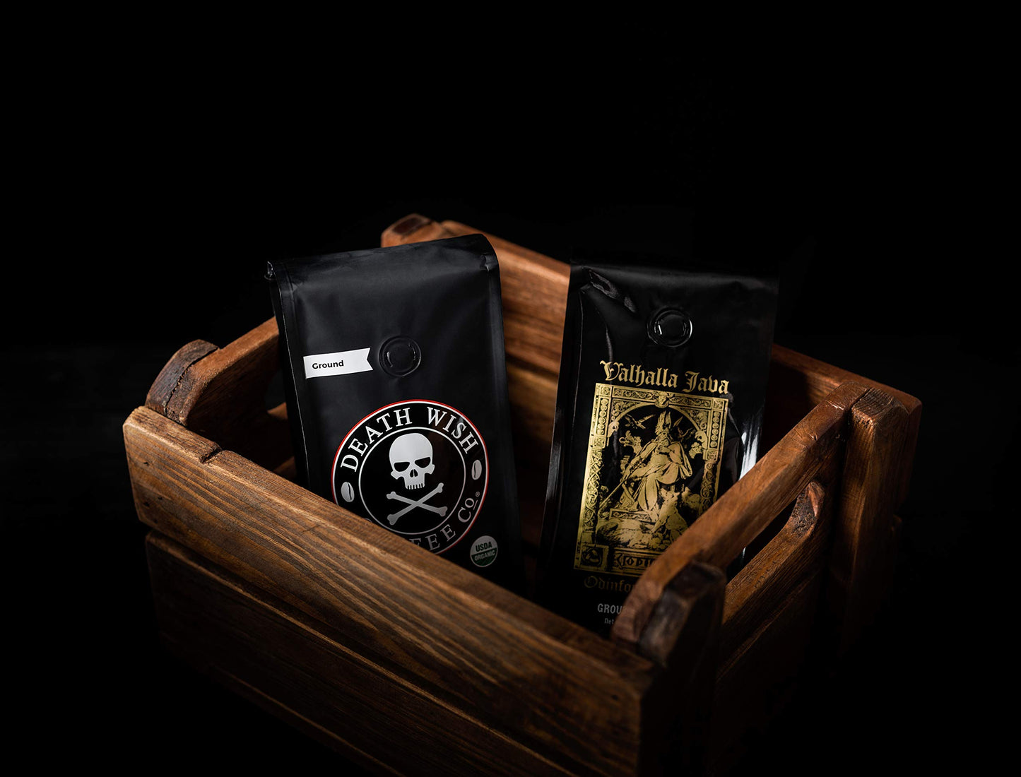 Death Wish Coffee Dark Roast & Valhalla Java Ground Coffee Bundle, 28 Oz Total, Extra Caffeine, Arabica & Robusta Beans