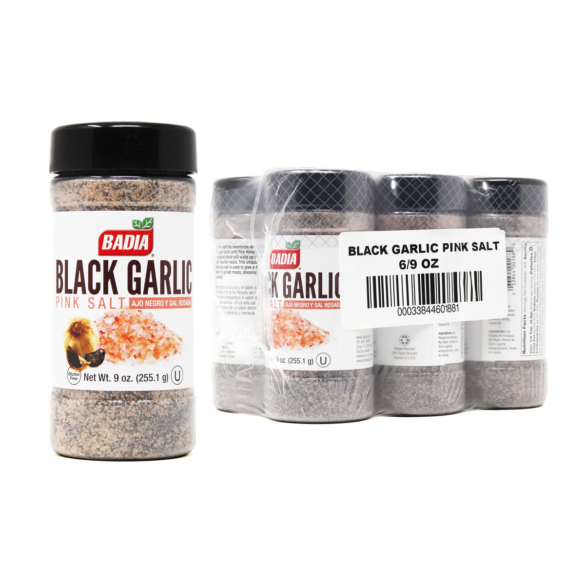 Badia Black Garlic Pink Salt, 9 oz (Pack of 6)