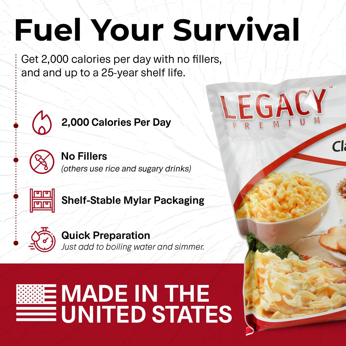 Legacy Food Storage 60 Serving Emergency Food Supply Bucket, 12 Entrees, 23,400 Total Calories, Shelf Stable Lunch & Dinner, Freeze Dried Survival Meals For Mre Camping, Hiking, Prepping