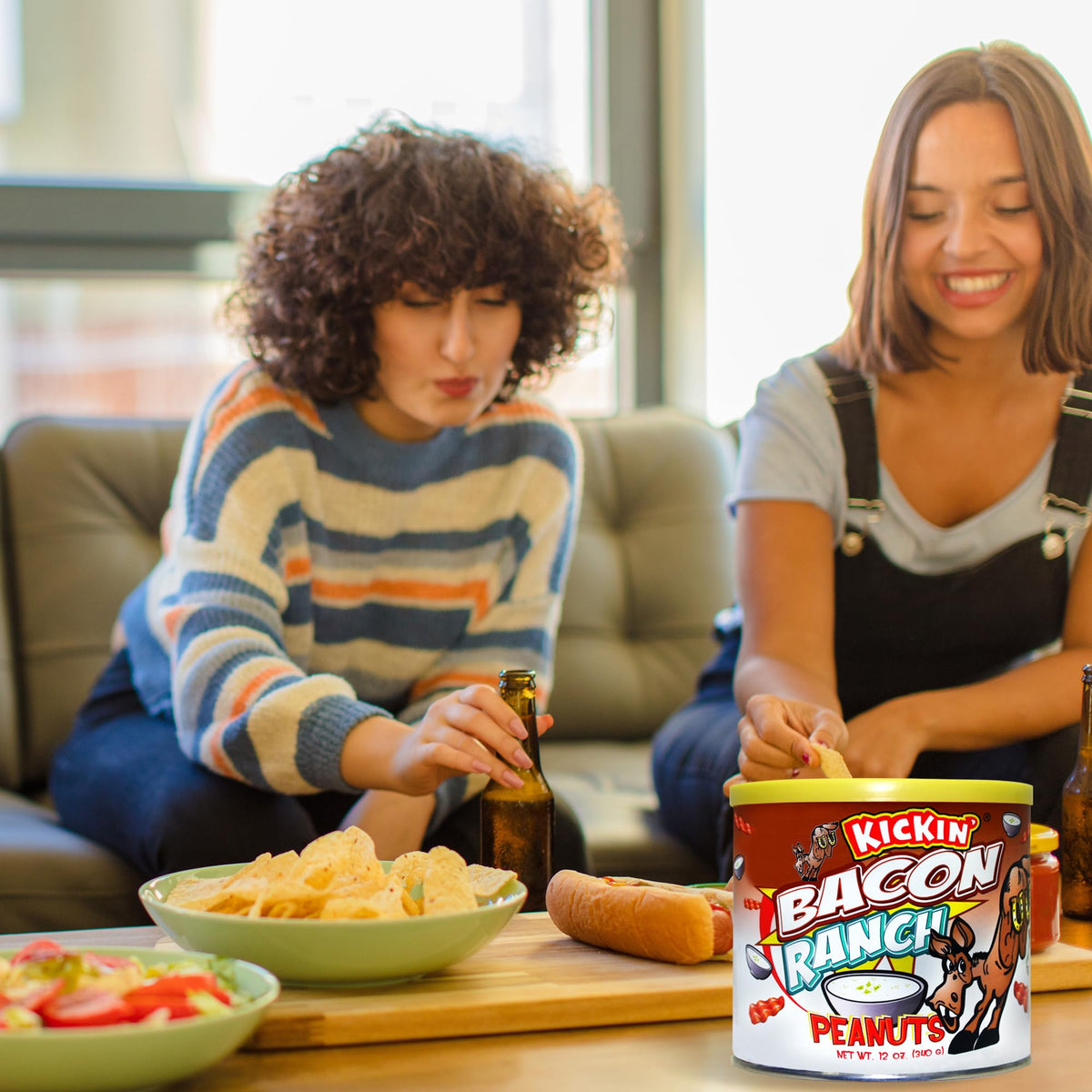 ASS KICKIN Bacon Ranch Peanuts - Gourmet Snack - 12oz - Pack of 1 - Model AK885