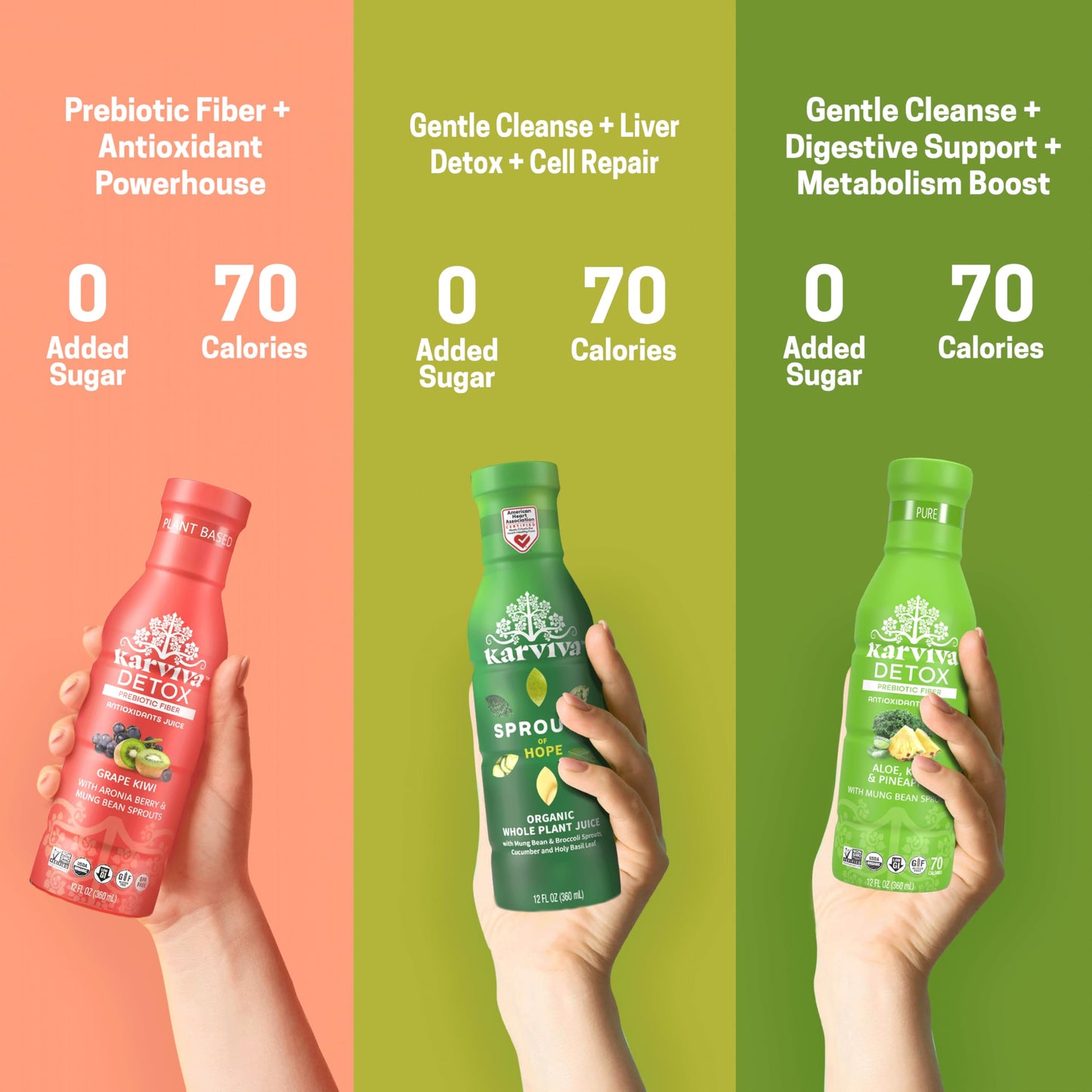 Karviva Organic Juice Cleanse for Sugar Detox & Weight Control - Ancient Eastern Remedies for Healthy Digestion & Gentle Detox w