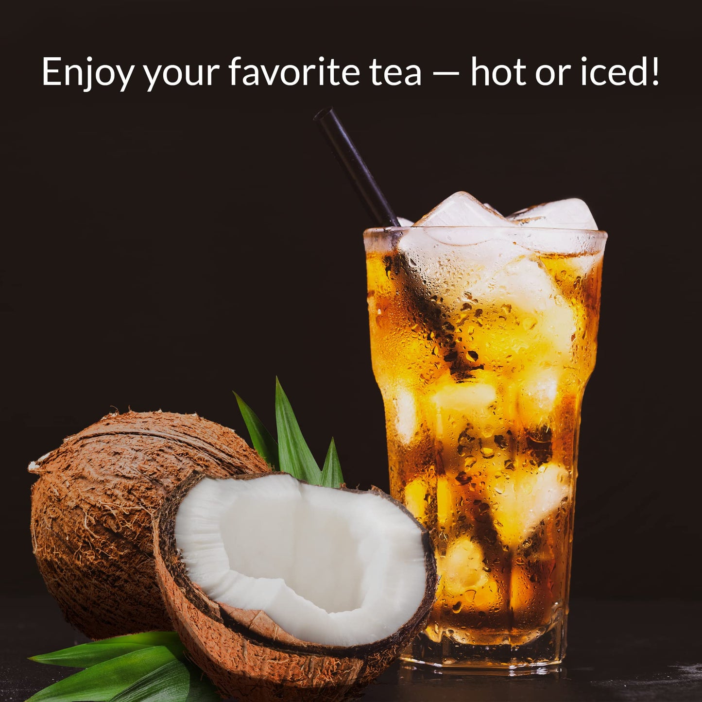The Republic of Tea HiCAF Toasted Coconut Black Tea, High-Caffeinated Herbal Blend, 50 Tea Bags