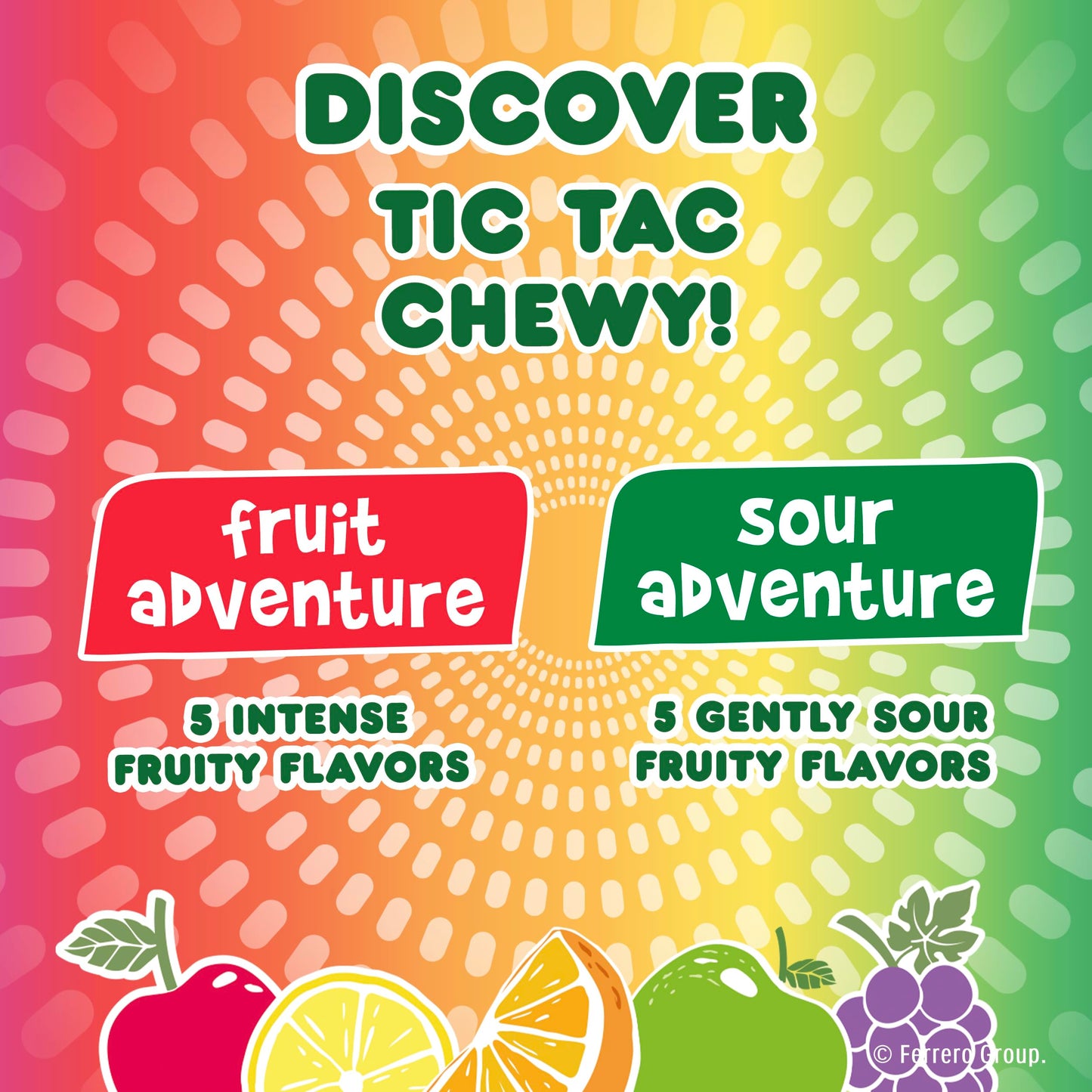 TIC TAC CHEWY! Fruit Adventure Candy, Fruit Candy, 7 oz (Packaging May Vary) (Pack of 2)