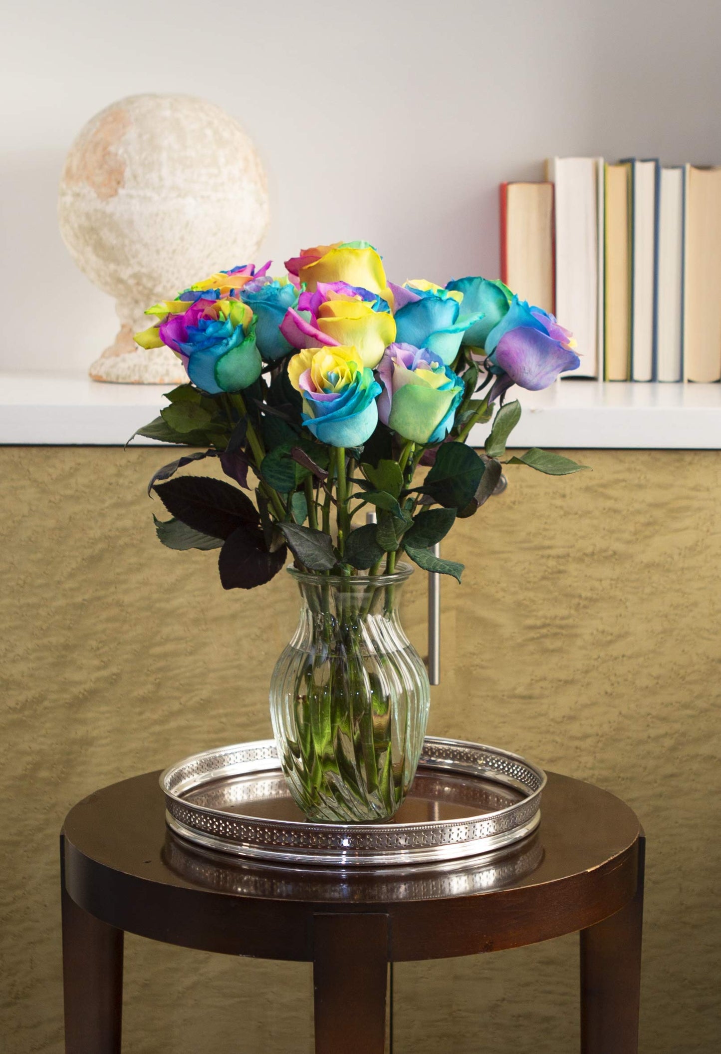 Kabloom Flowers - Bouquet Of 12 Fresh Rainbow Roses Without Vase - Gift For Birthday,Anniversary, Get Well, Thank You, Valentine, Mother’S Day Fresh Flowers