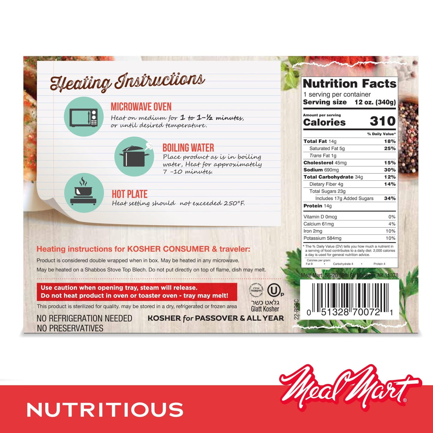 Kosher For Passover Ready Meals - Beef Stuffed Cabbage Rolls In Gravy, Mre Meat Meals Ready To Eat, Gluten Free Food (3 Pack) Pr