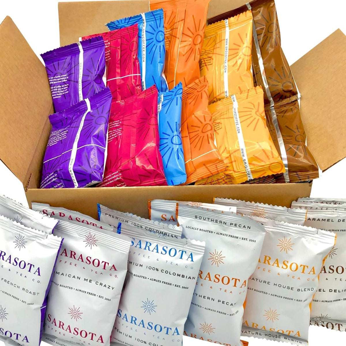 Ground Coffee Variety Packs, Ground Coffee Sampler Packs, Assorted Variety Coffee Packs, Coffee Packets, Medium, Dark, & Flavore
