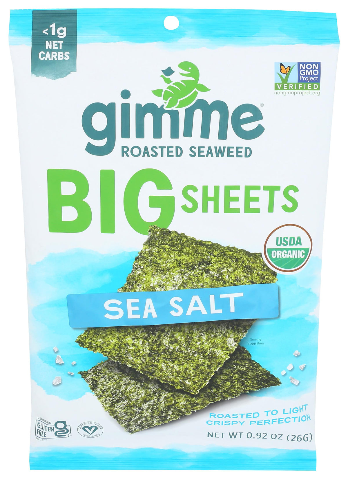 gimMe Organic Wrap N Roll Roasted Sea  Sheets, 0.92 Ounce, Model BCA71976