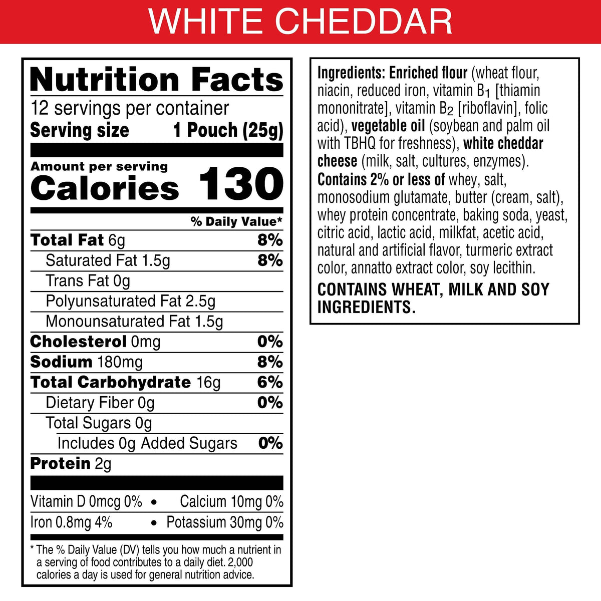 Gripz Mini Cheese Crackers, Kids Snacks, Baked Snack Crackers, Cheez-It White Cheddar, 10.8oz Box (12 Pouches)