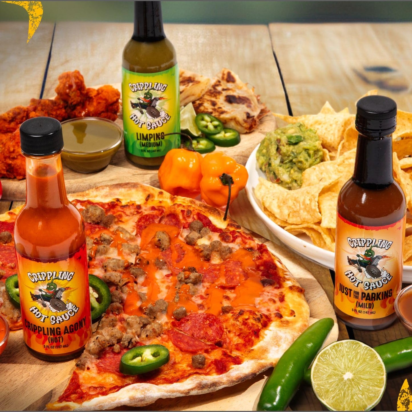 Crippling Hot Sauce Variety Pack - 5 Gourmet Hot Sauces - Smoky, Tangy, Fiery, Sweet, And Savory - Hot Sauce For Grilling, Tacos, Burgers & More - Hot Sauce Gift Set - 5% Proceeds For Cerebral Palsy (5 Pack, Crippling Decisions Variety Pack)