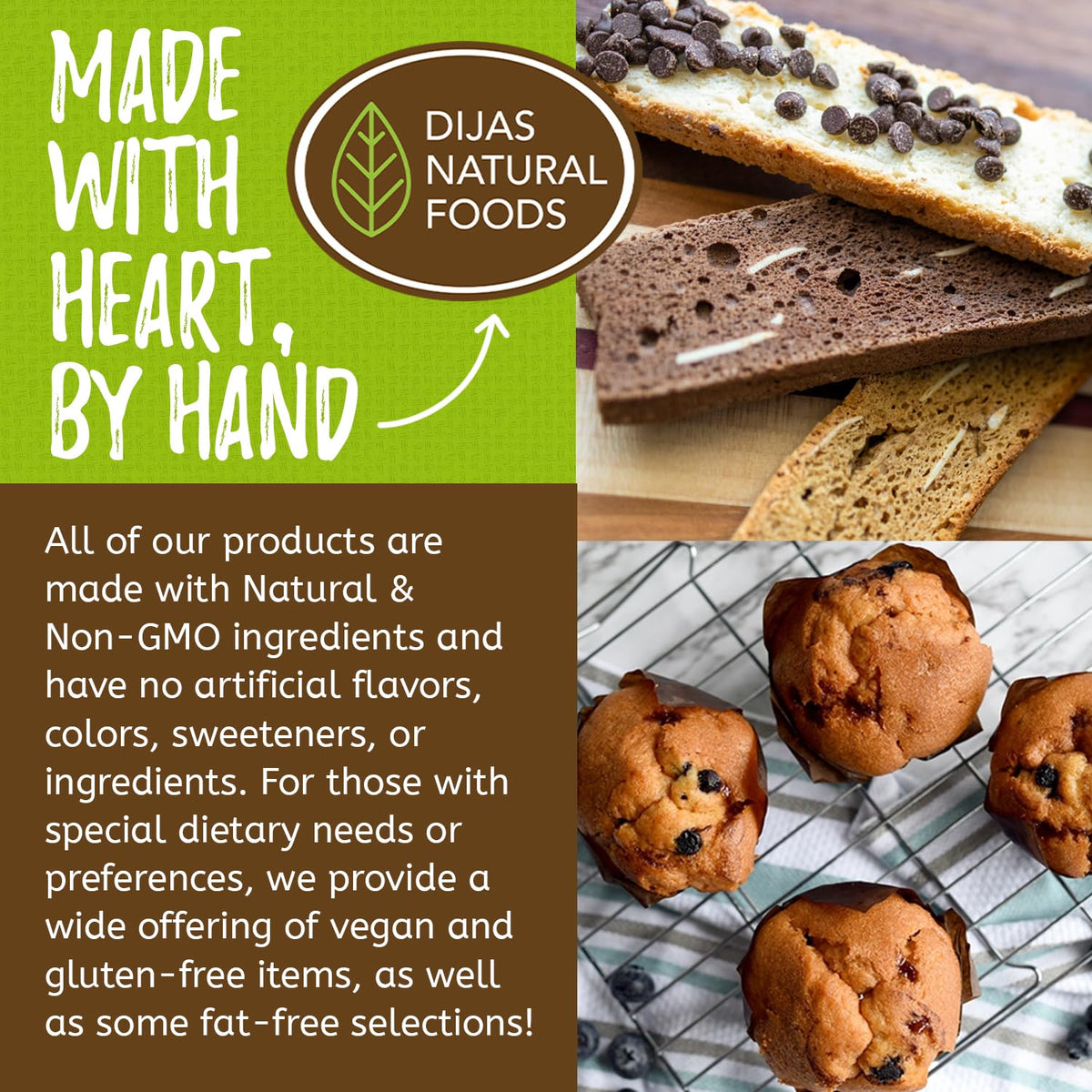 Dijas Natural Foods Crunchy Biscotti Cookies, Variety Pack, All Natural, 5 oz (Pack of 4), Nut Variety