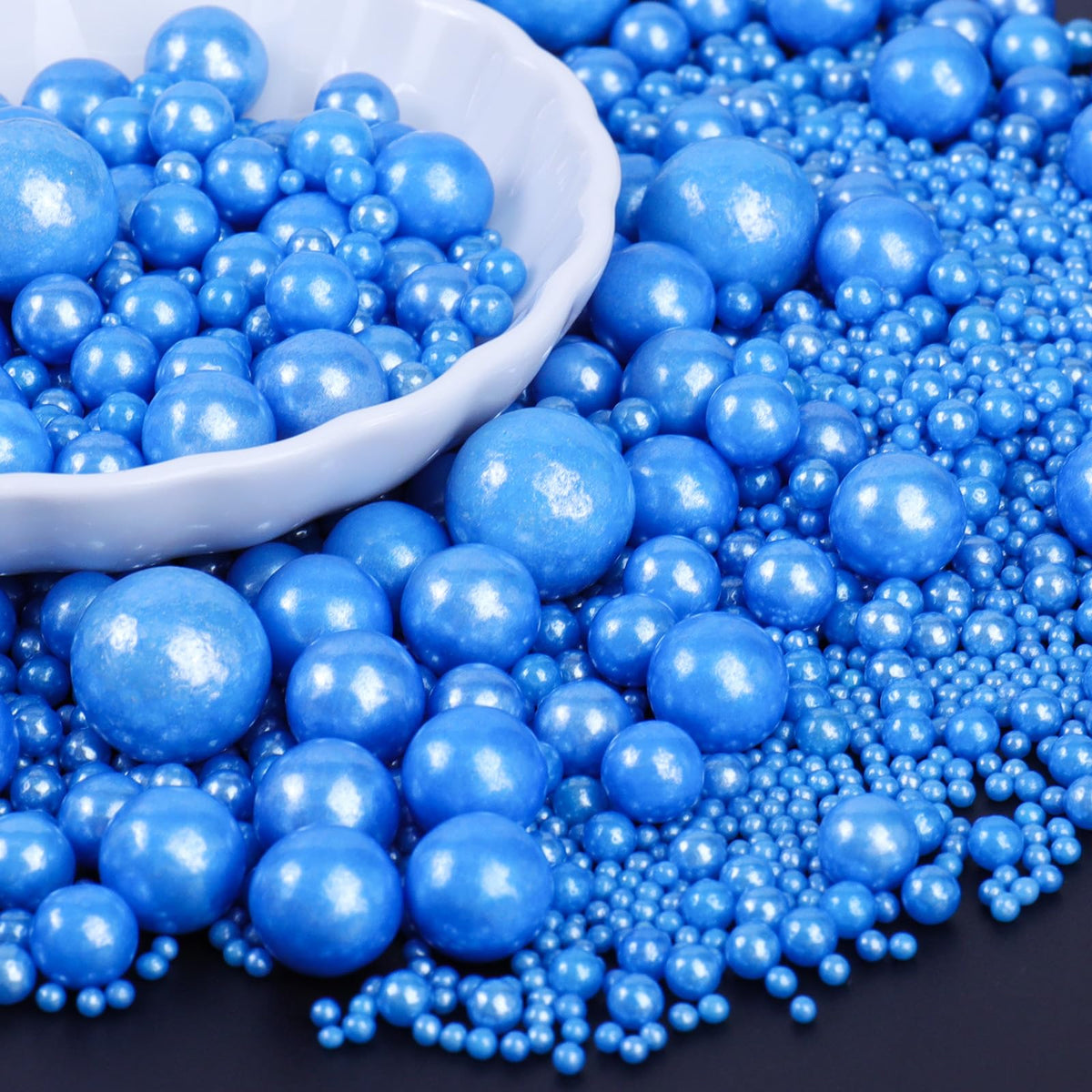 Blue Sprinkles For Cake Decorating  Royal Blue Pearl Sugars In Mix Sizes 130G/4.6Oz  Baking Cupcakes  Donuts  Macarons Baking Toppings  Wedding Celebration Birthday Party Supplies