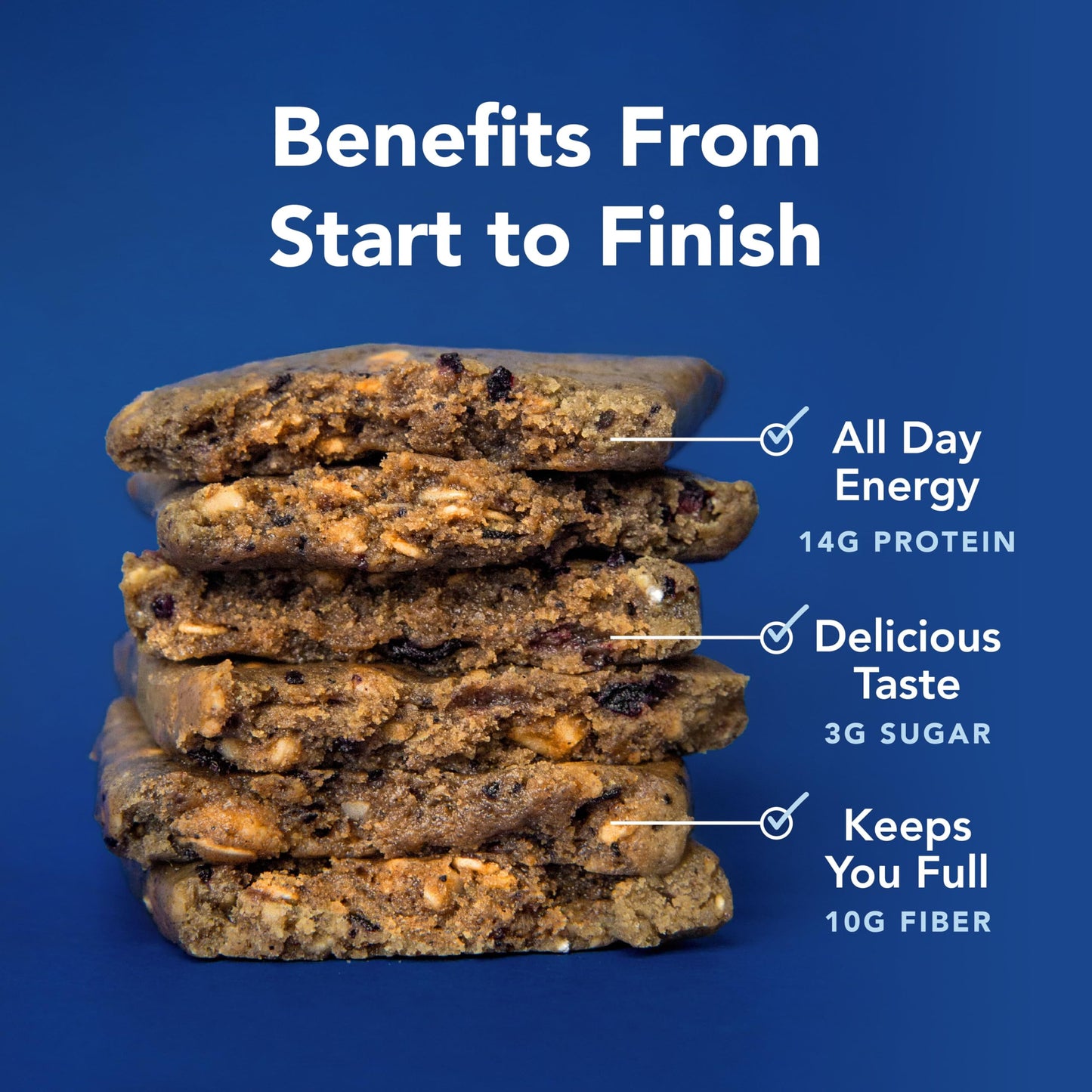 ALOHA Organic Plant Based Protein Bars, Blueberry, Vegan, Low Sugar, Gluten-Free, Low Carb, 12 Count
