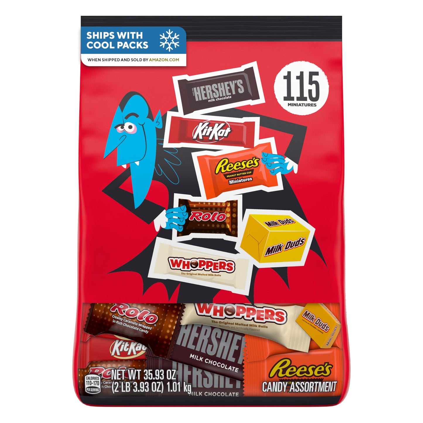 HERSHEYS Miniatures Assorted Flavored Halloween Candy Bulk Bag, 39.51 oz (130 Pieces)