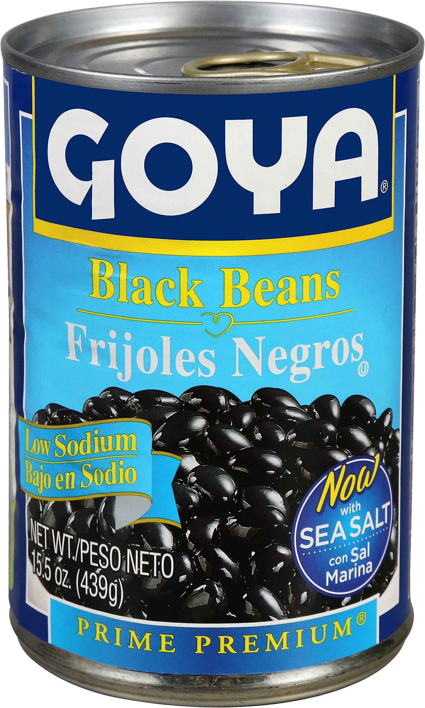 Goya Black Beans, Low Sodium, NonGMO, 15.5 Ounce Can